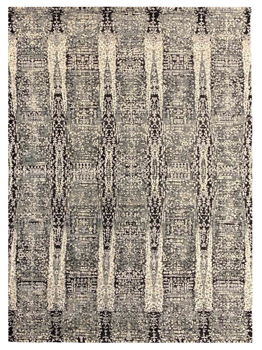 Artisan Reese Charcoal Beige Transitional Knotted Rug - Rugs - Artisan - Atlanta Designer Rugs