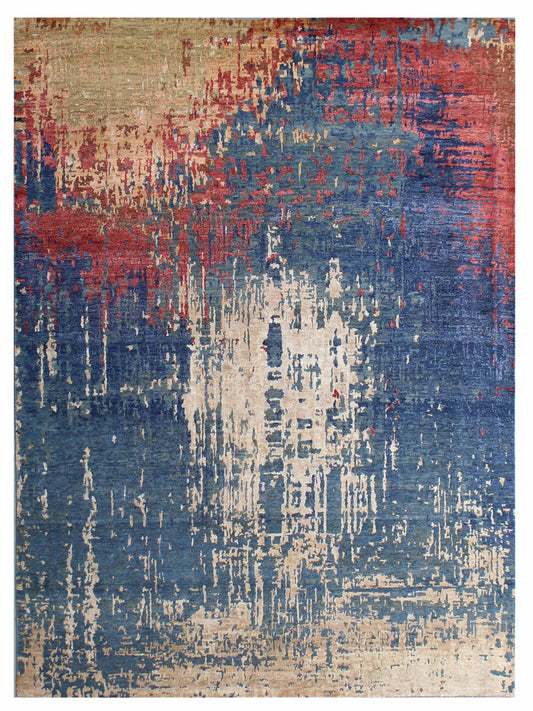 Artisan Dakota Blue Camel Transitional Knotted Rug - Rugs - Artisan - Atlanta Designer Rugs