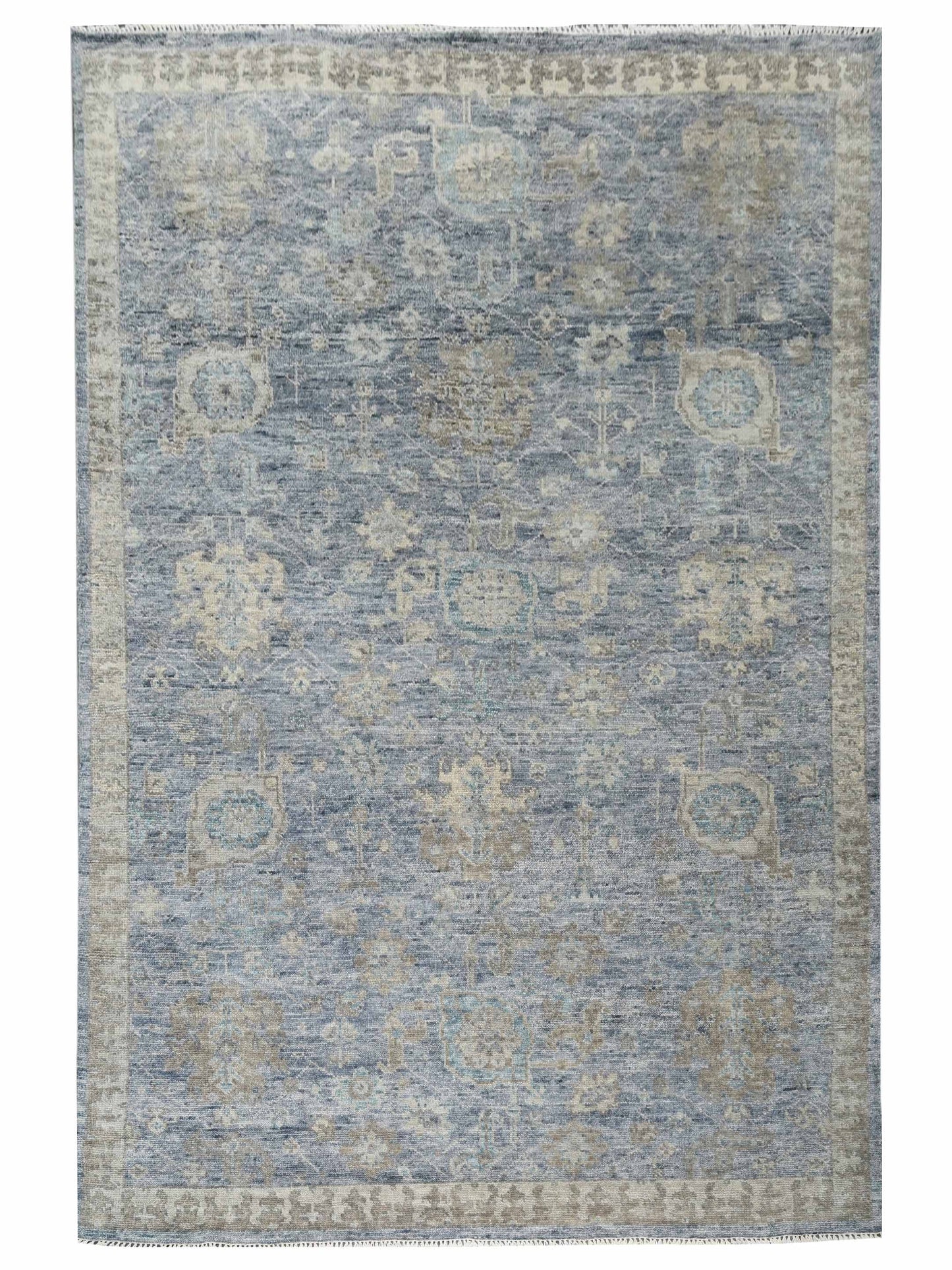 Artisan Bazaar Lt.Blue Beige Traditional Knotted Rug - Rugs - Artisan - Atlanta Designer Rugs