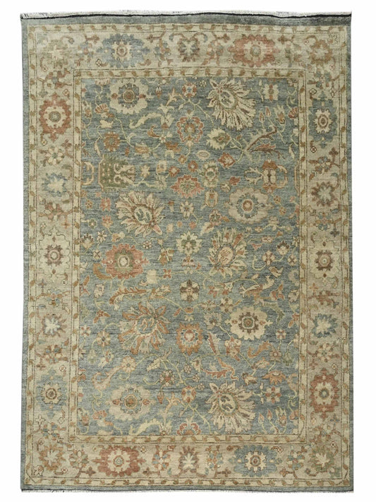 Super Bazaar BZ-128 Green Traditional Knotted Rug