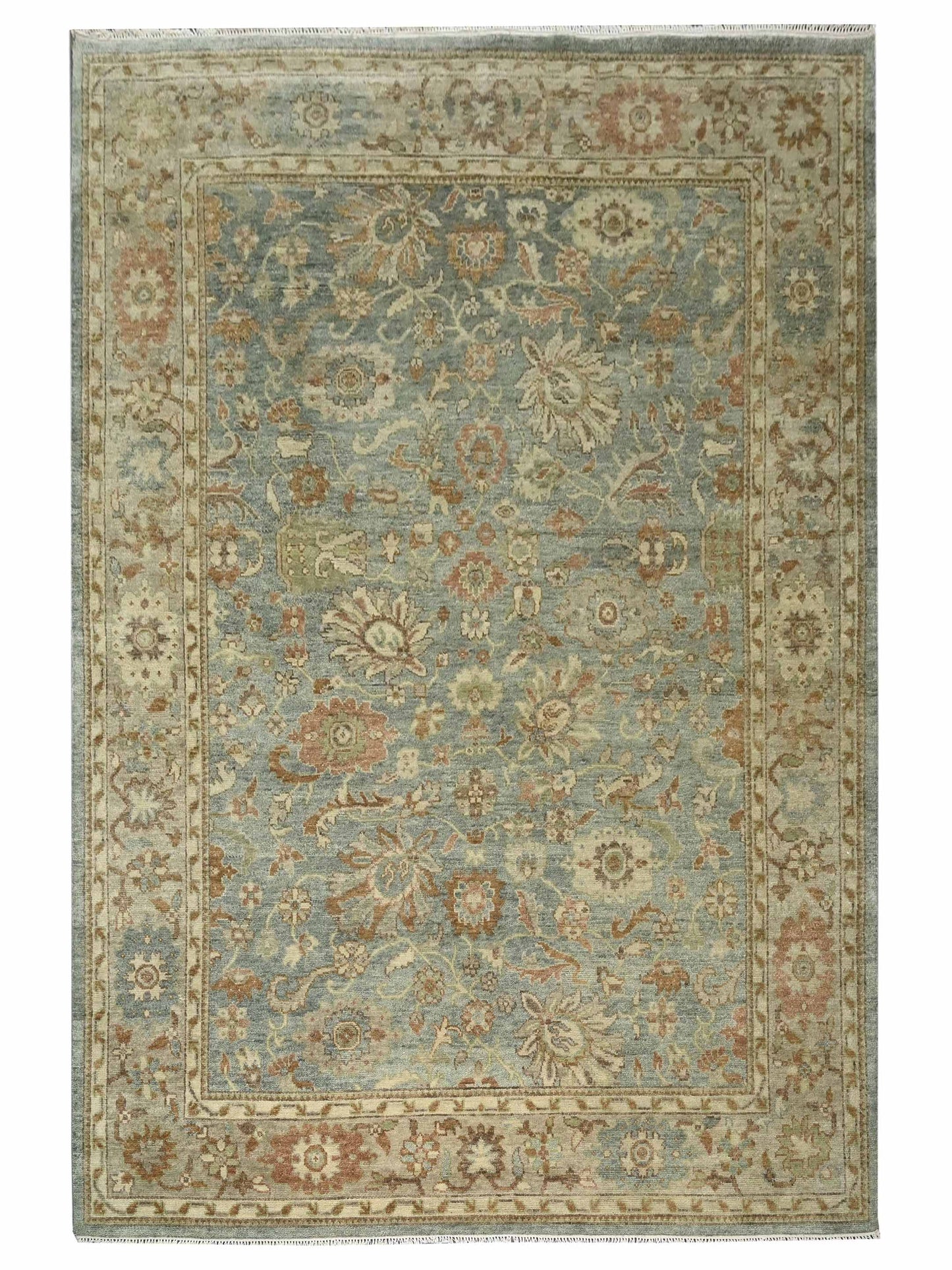 Artisan Bazaar Lt.Blue Beige Traditional Knotted Rug - Rugs - Artisan - Atlanta Designer Rugs