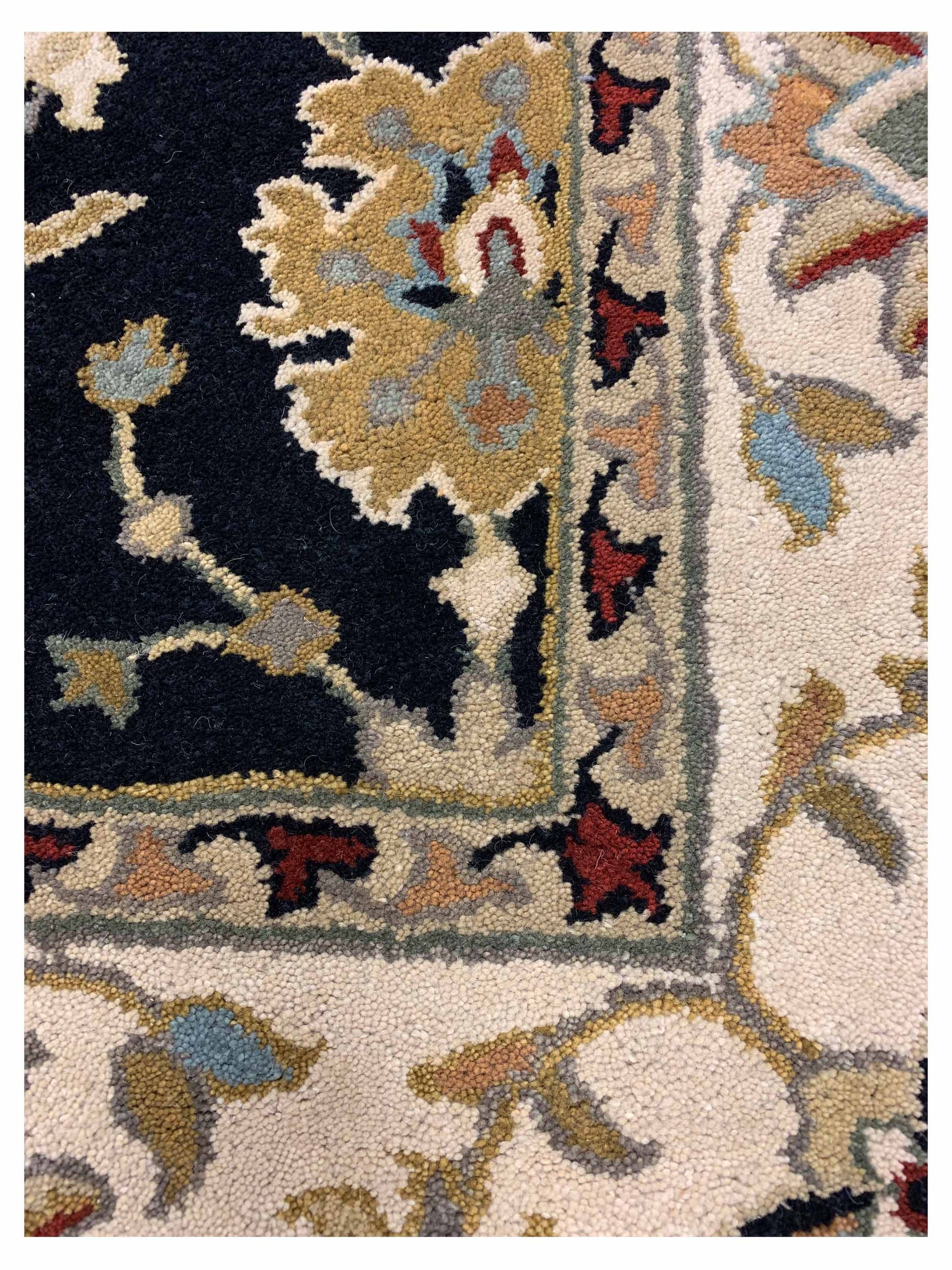 Artisan Paula Black Beige Traditional Tufted Rug - Rugs - Artisan - Atlanta Designer Rugs