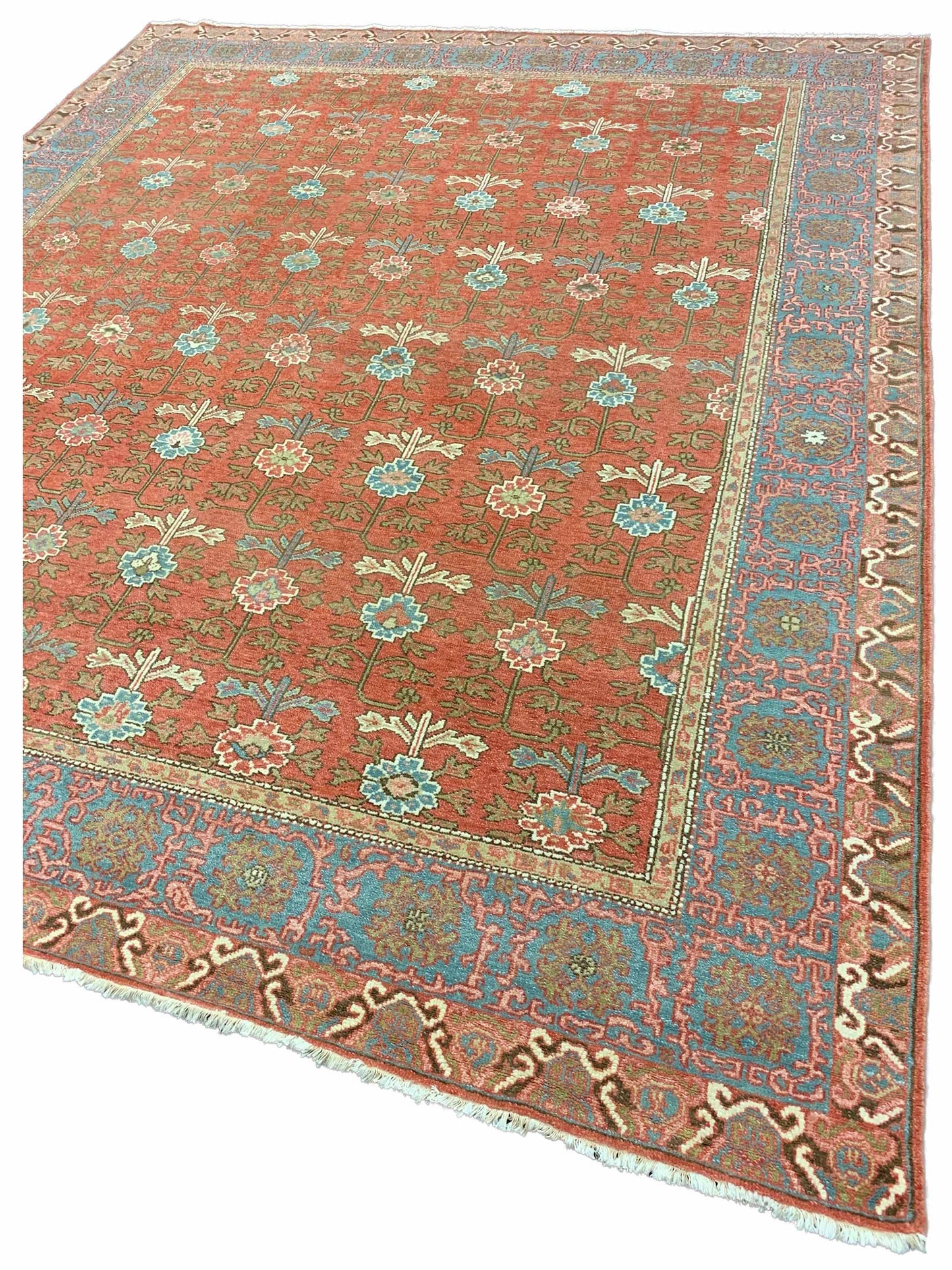 Artisan Tyra Red Blue Transitional Knotted Rug - Rugs - Artisan - Atlanta Designer Rugs