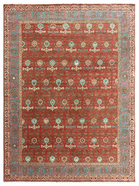 Artisan Tyra Red Blue Transitional Knotted Rug - Rugs - Artisan - Atlanta Designer Rugs