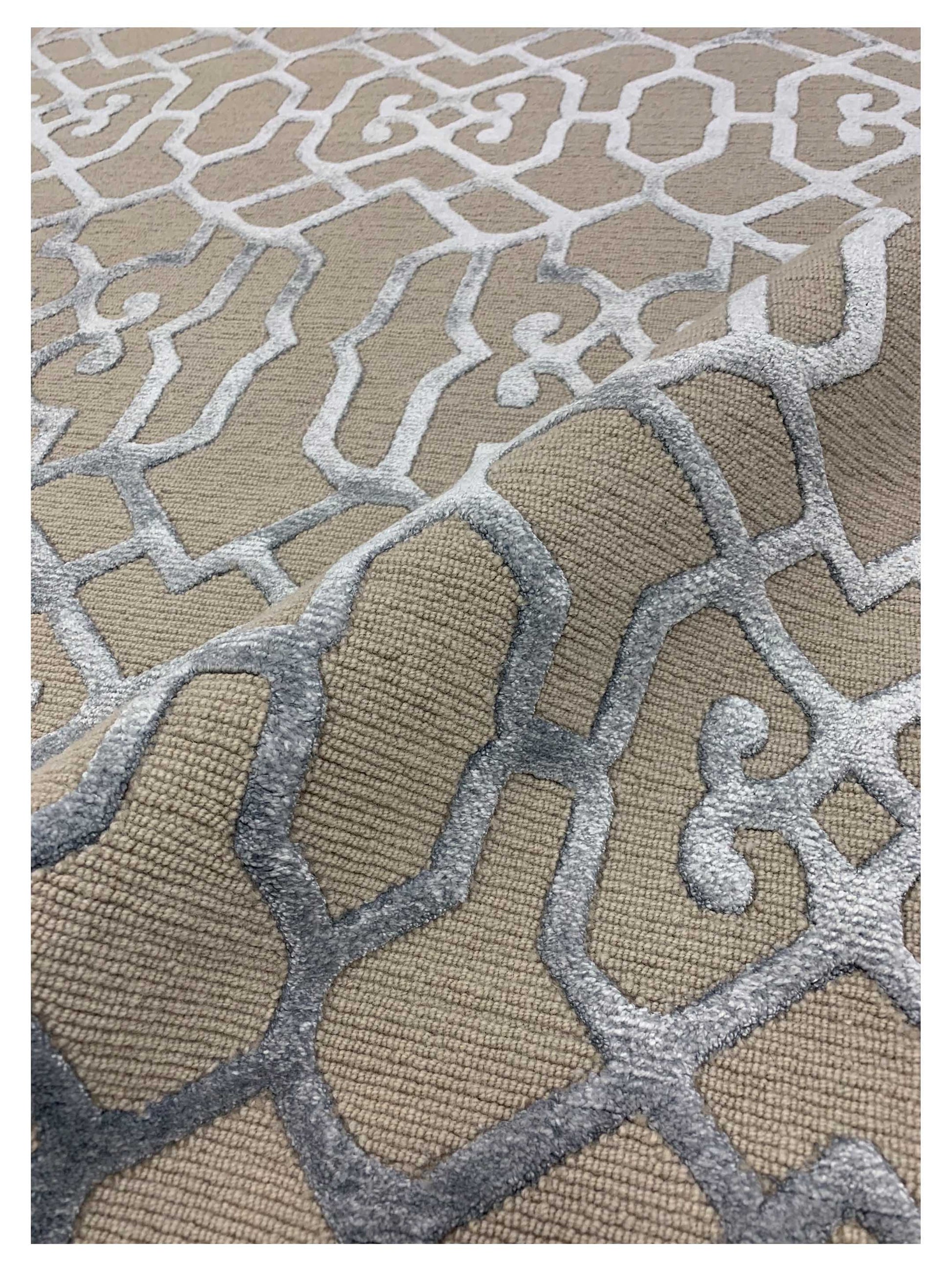 Artisan Franka Ivory Aqua Transitional Knotted Rug - Rugs - Artisan - Atlanta Designer Rugs