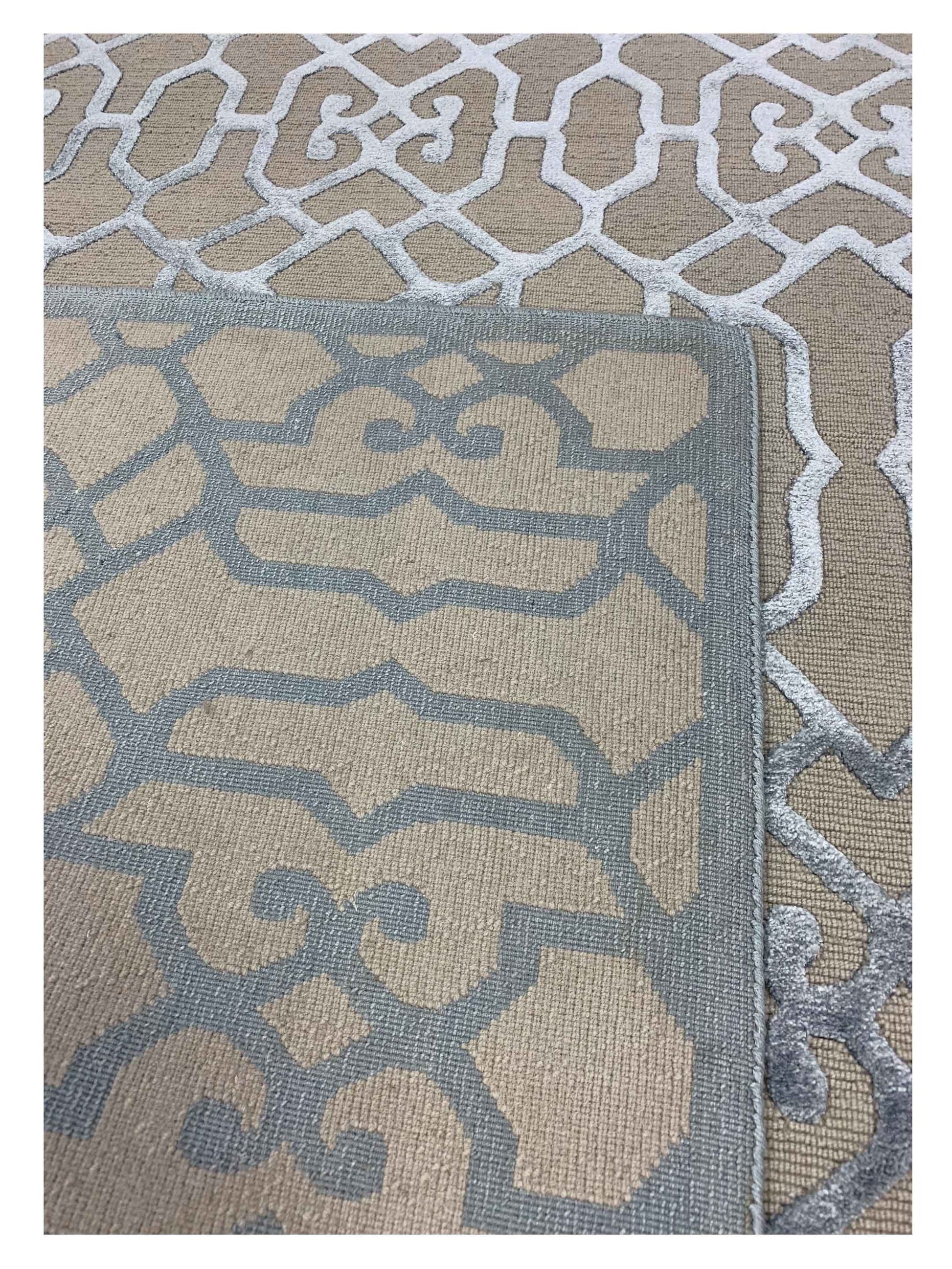 Artisan Franka Ivory Aqua Transitional Knotted Rug - Rugs - Artisan - Atlanta Designer Rugs