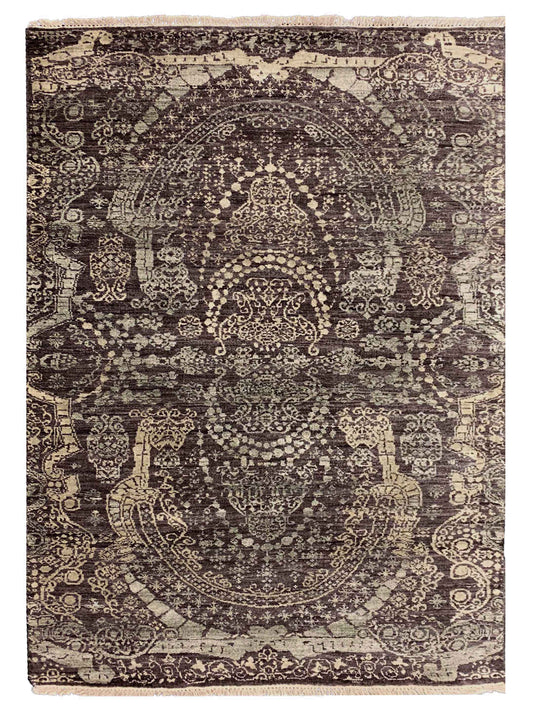 Artisan Anne Chocolate Beige Transitional Knotted Rug - Rugs - Artisan - Atlanta Designer Rugs