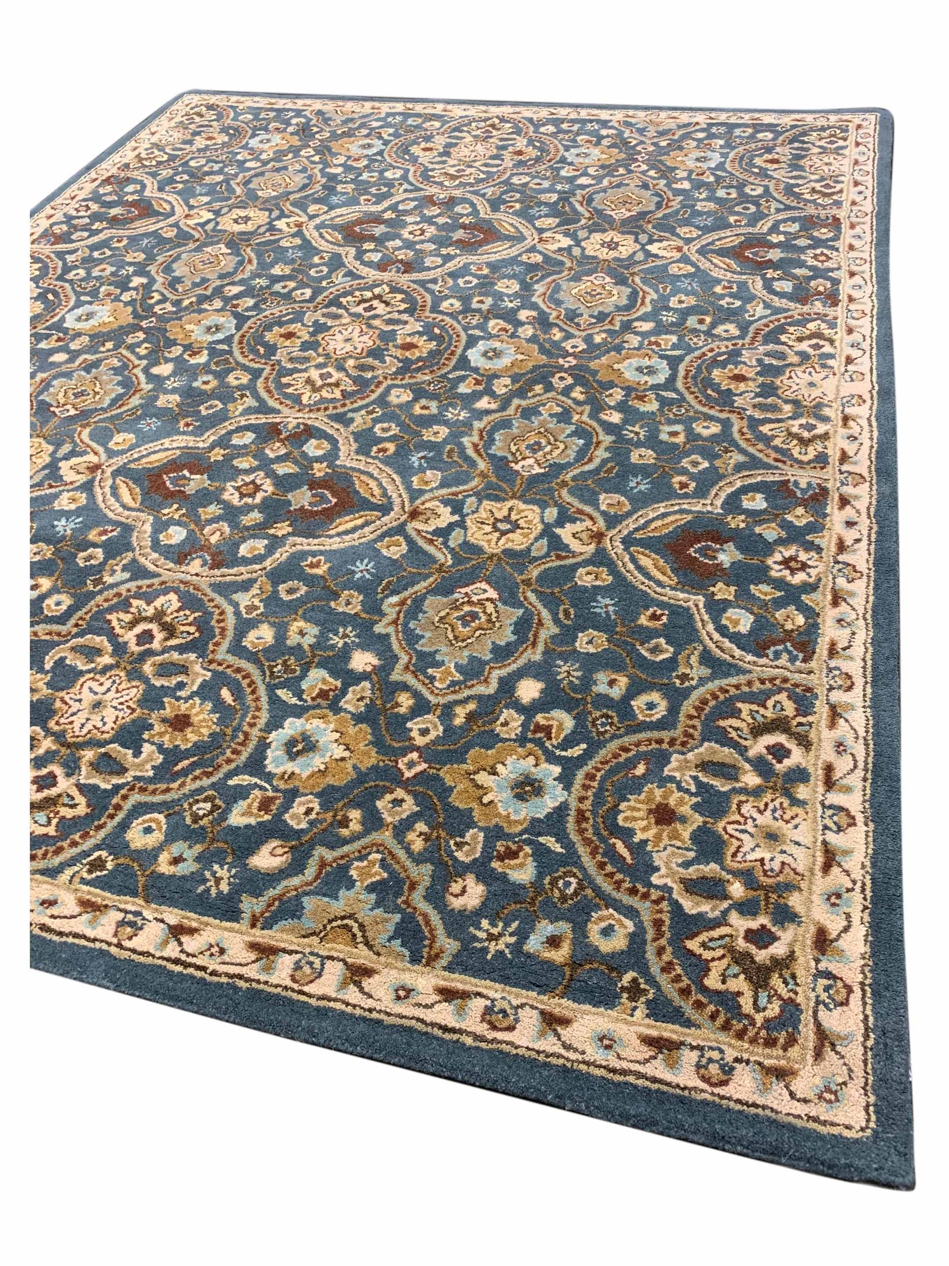 Artisan Paula Teal Blue Traditional Tufted Rug - Rugs - Artisan - Atlanta Designer Rugs