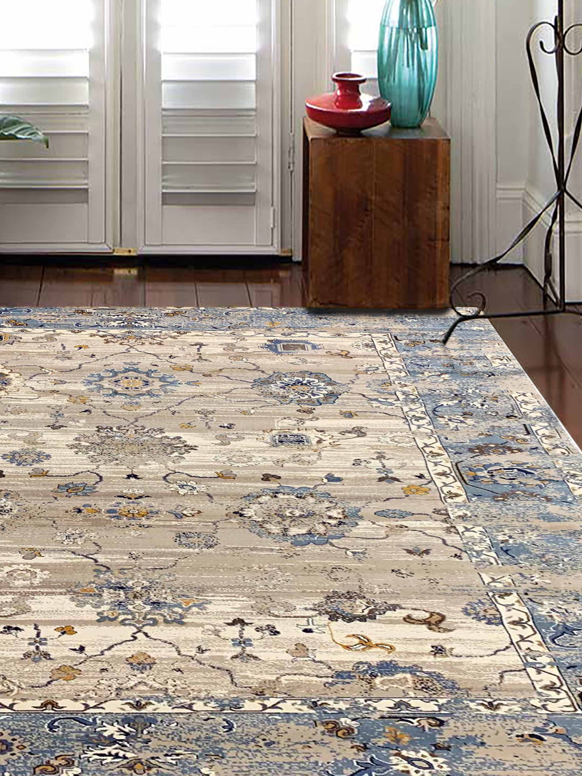 Artisan Julia Beige Lt.Blue Transitional Machinemade Rug - Rugs - Artisan - Atlanta Designer Rugs