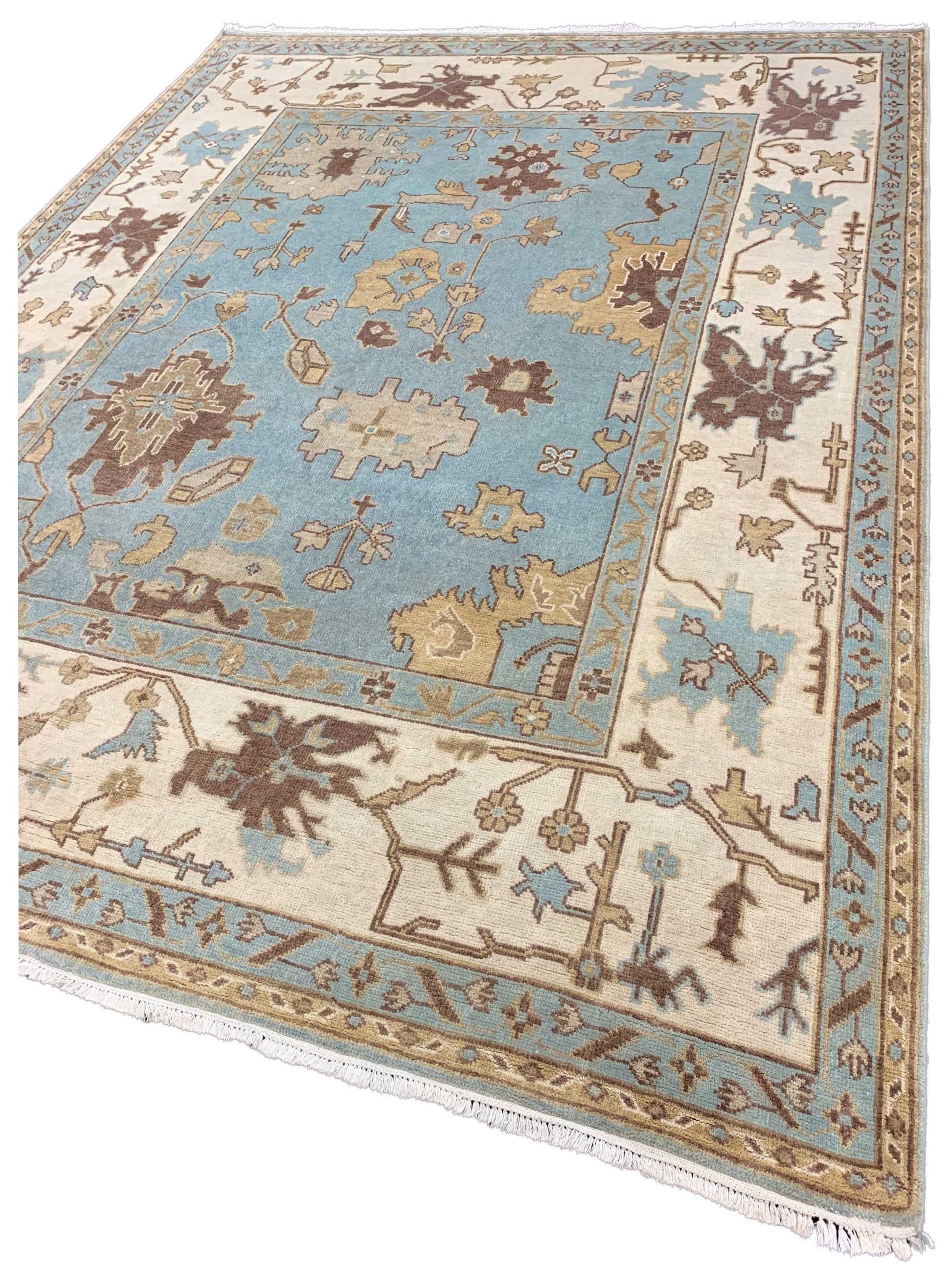 Artisan Emma Lt.Blue Ivory Traditional Knotted Rug - Rugs - Artisan - Atlanta Designer Rugs