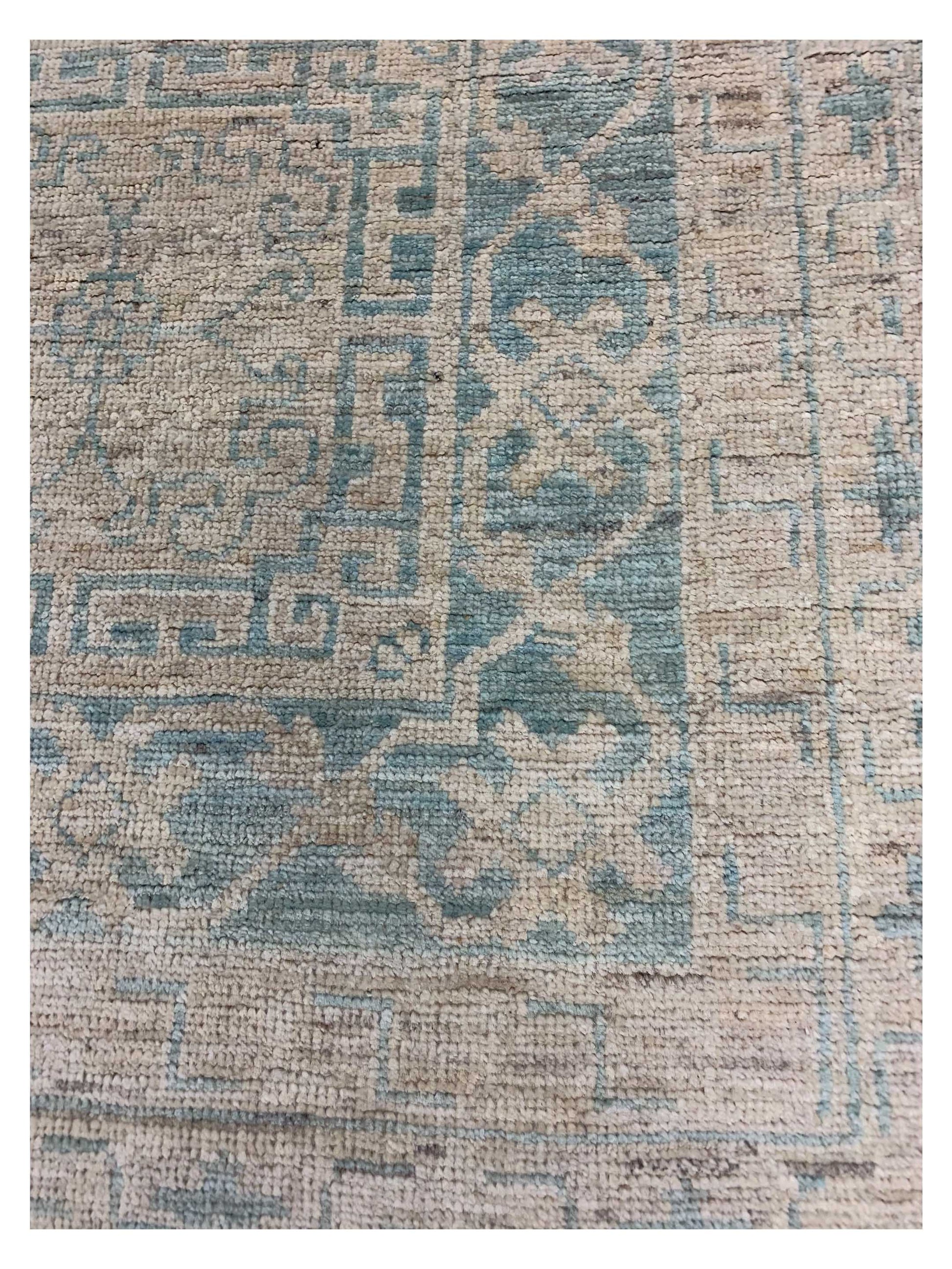 Artisan Sarah Ocean Blue Beige Transitional Knotted Rug - Rugs - Artisan - Atlanta Designer Rugs