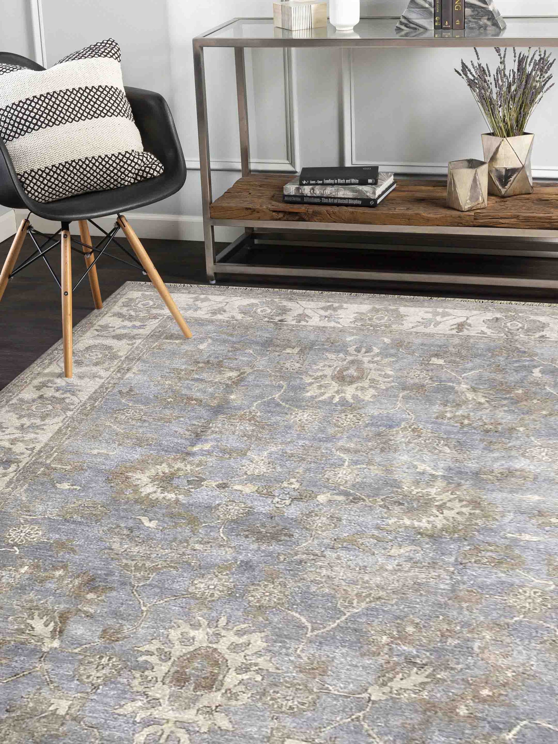 Artisan Uma Silver Traditional Knotted Rug - Rugs - Artisan - Atlanta Designer Rugs