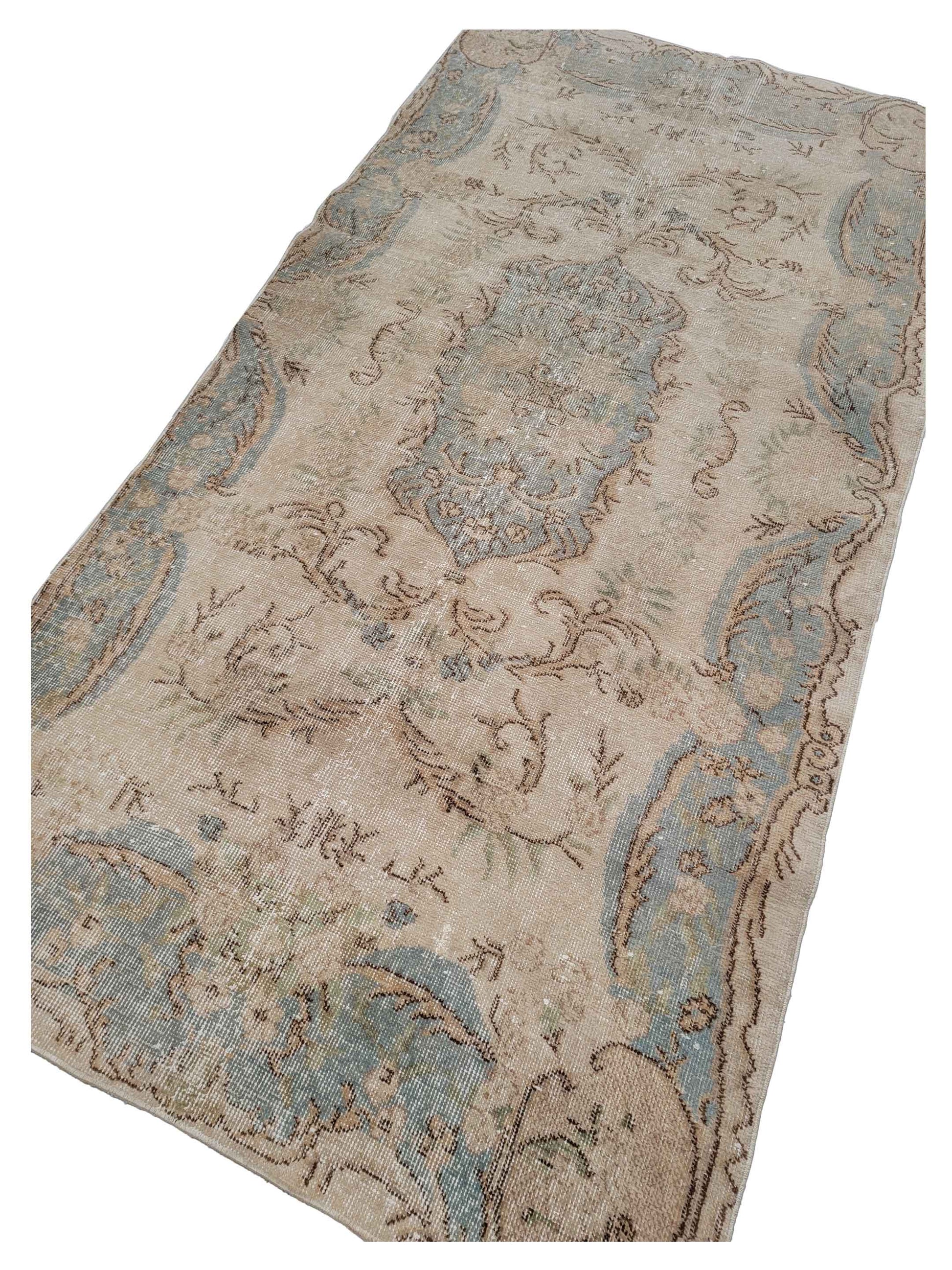 Artisan Angelina Beige Lt.Blue Vintage Knotted Rug - Rugs - Artisan - Atlanta Designer Rugs