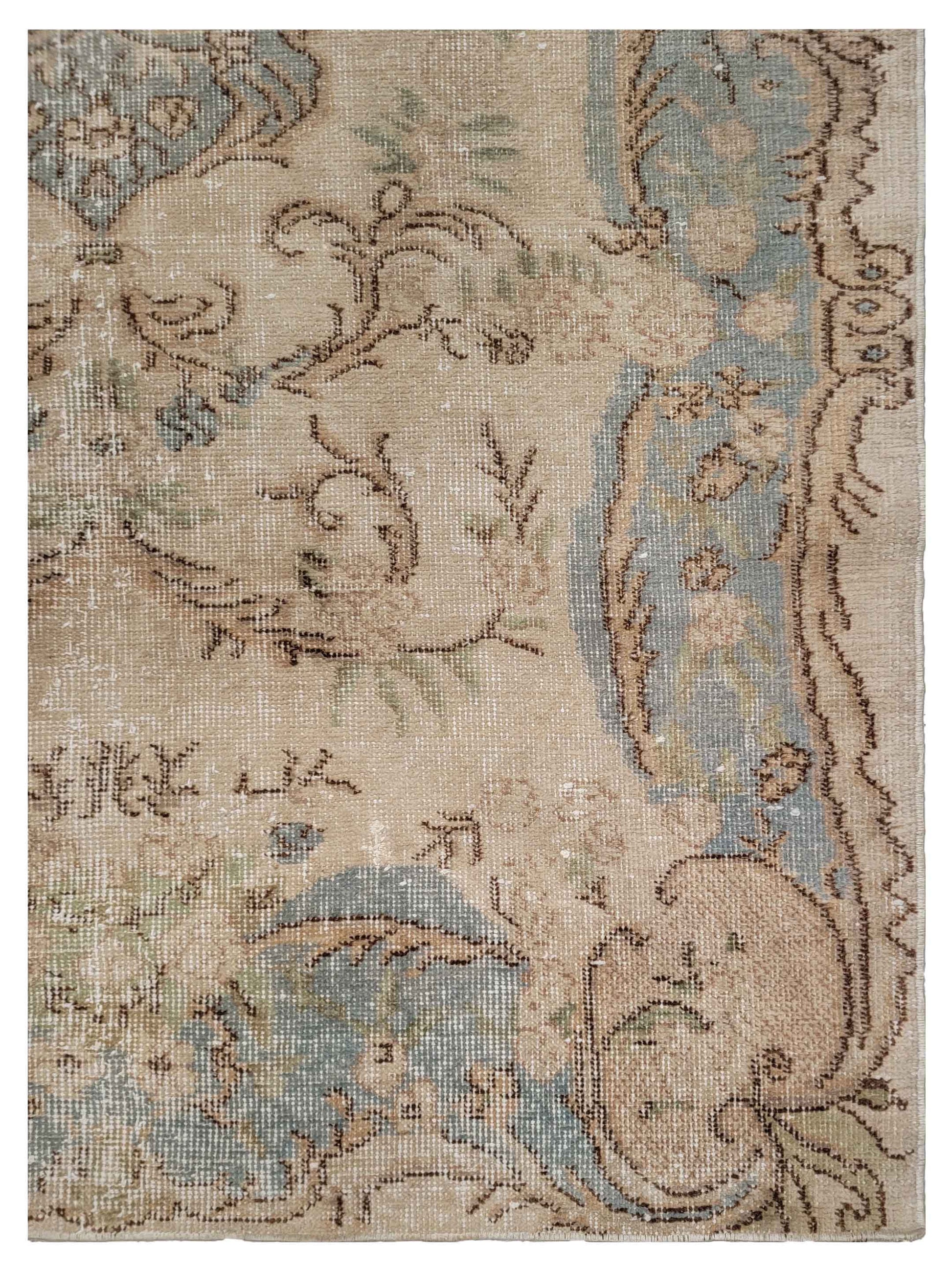 Artisan Angelina Beige Lt.Blue Vintage Knotted Rug - Rugs - Artisan - Atlanta Designer Rugs