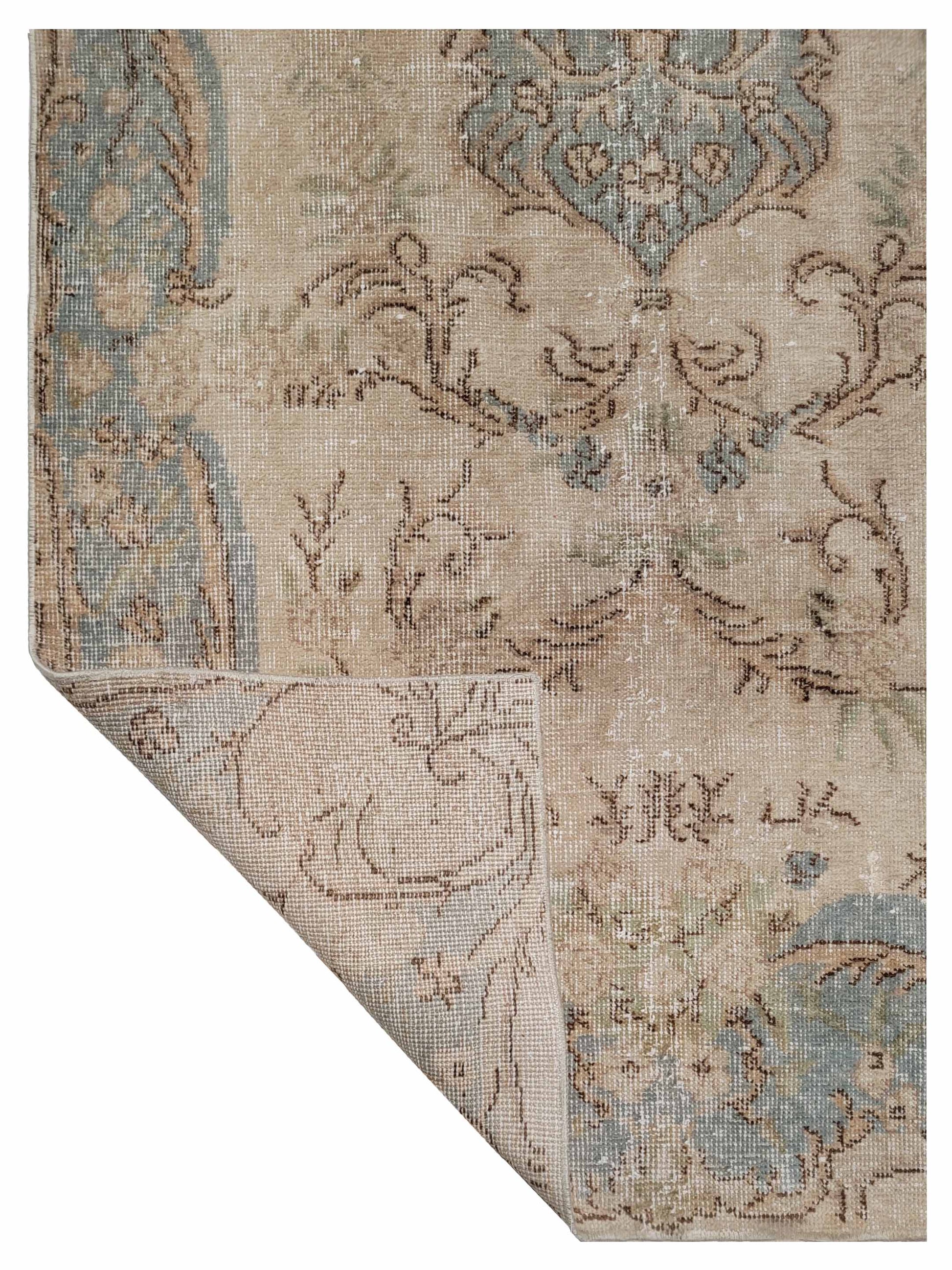 Artisan Angelina Beige Lt.Blue Vintage Knotted Rug - Rugs - Artisan - Atlanta Designer Rugs