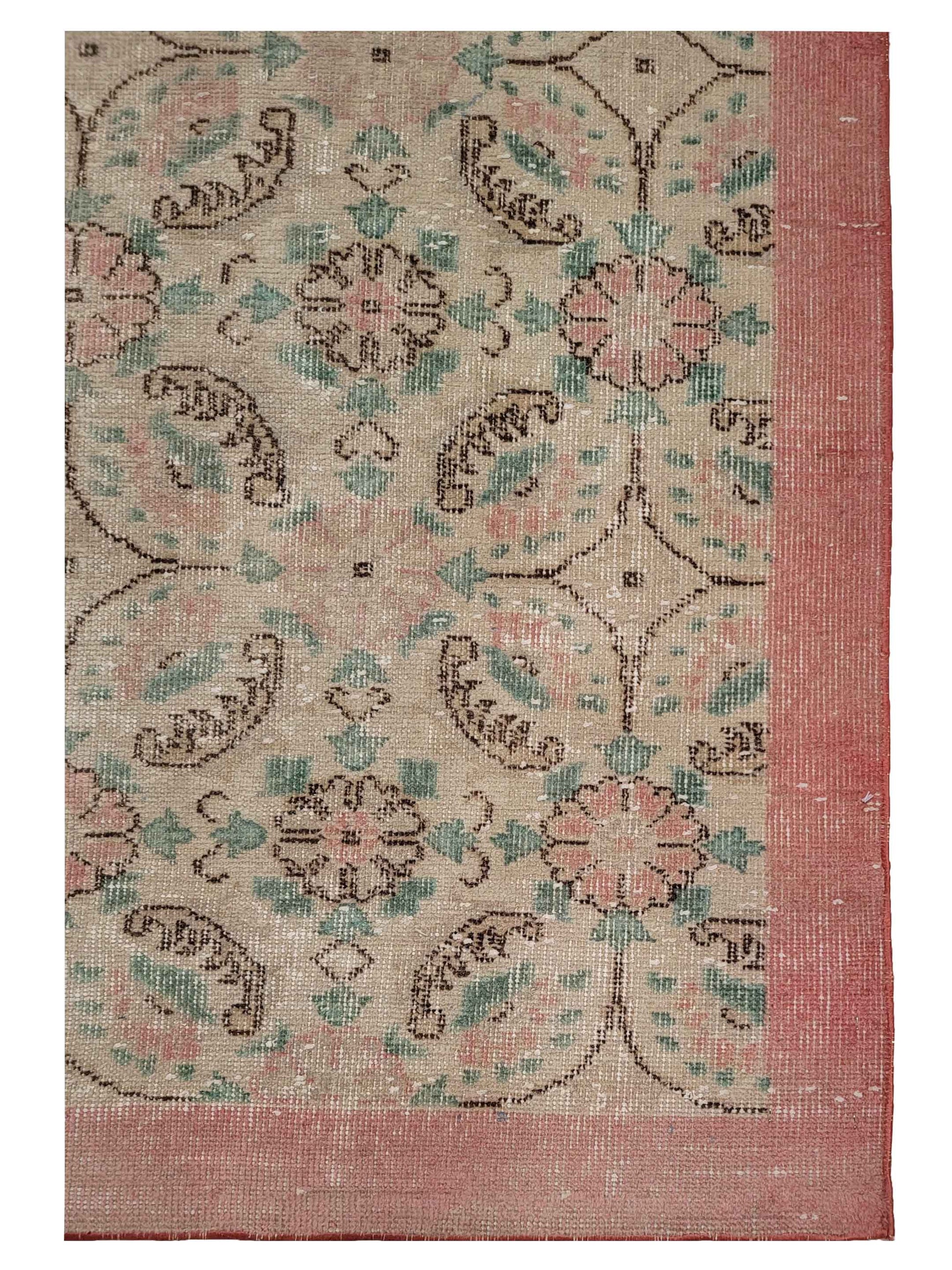 Artisan Angelina Beige Red Vintage Knotted Rug - Rugs - Artisan - Atlanta Designer Rugs