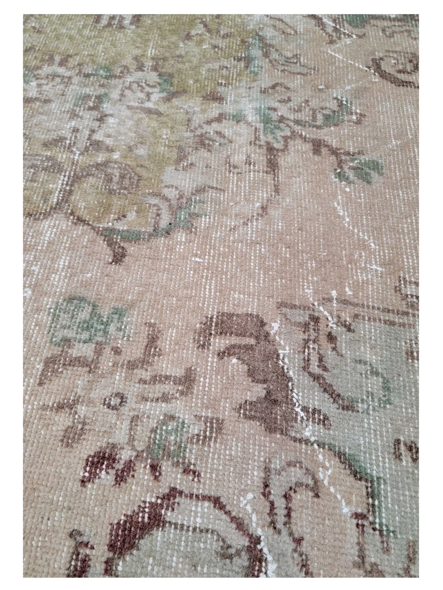 Artisan Angelina  Sage Gold Vintage Knotted Rug