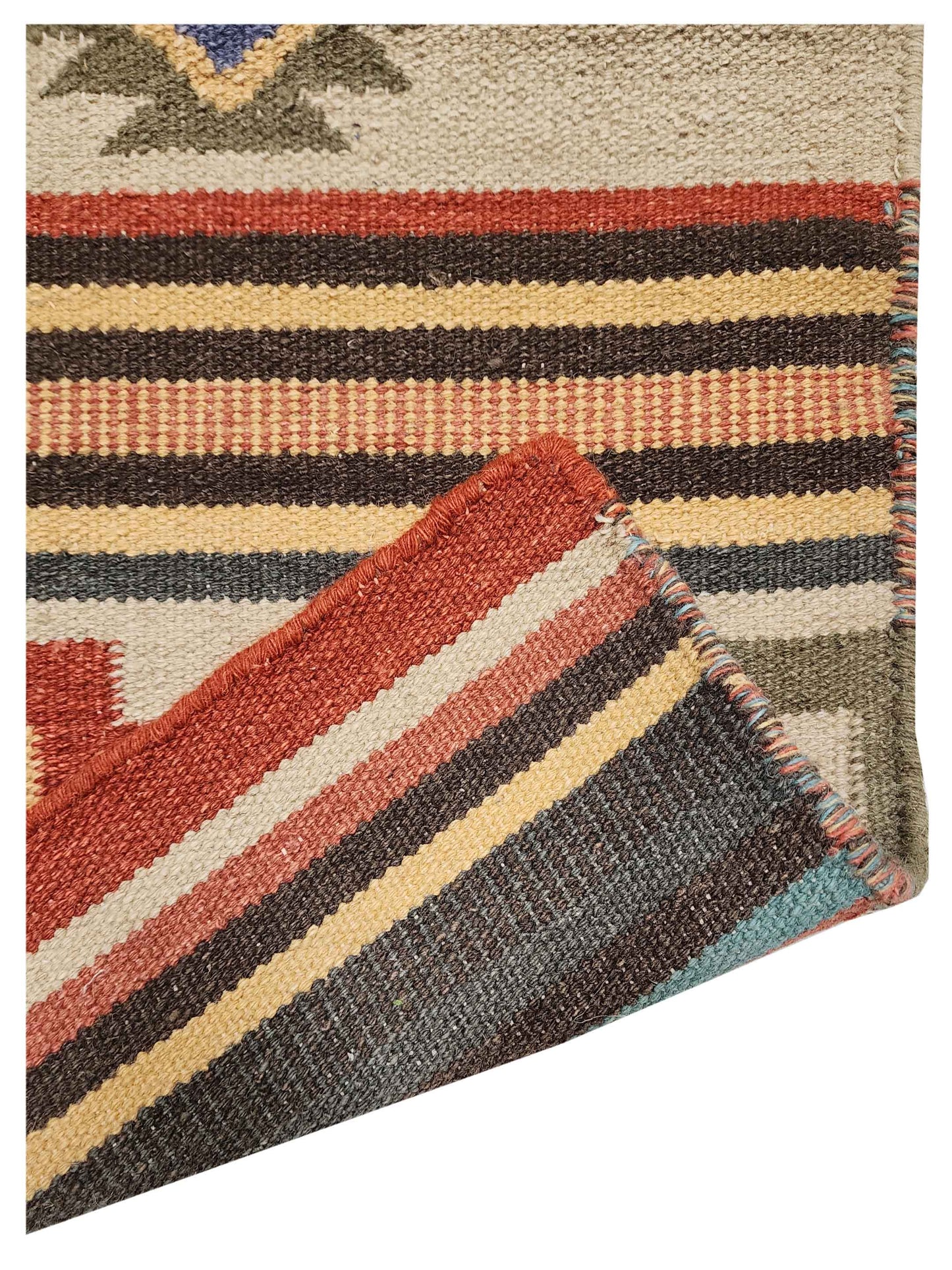 Artisan Kim Red Beige Kilim Woven Rug - Rugs - Artisan - Atlanta Designer Rugs