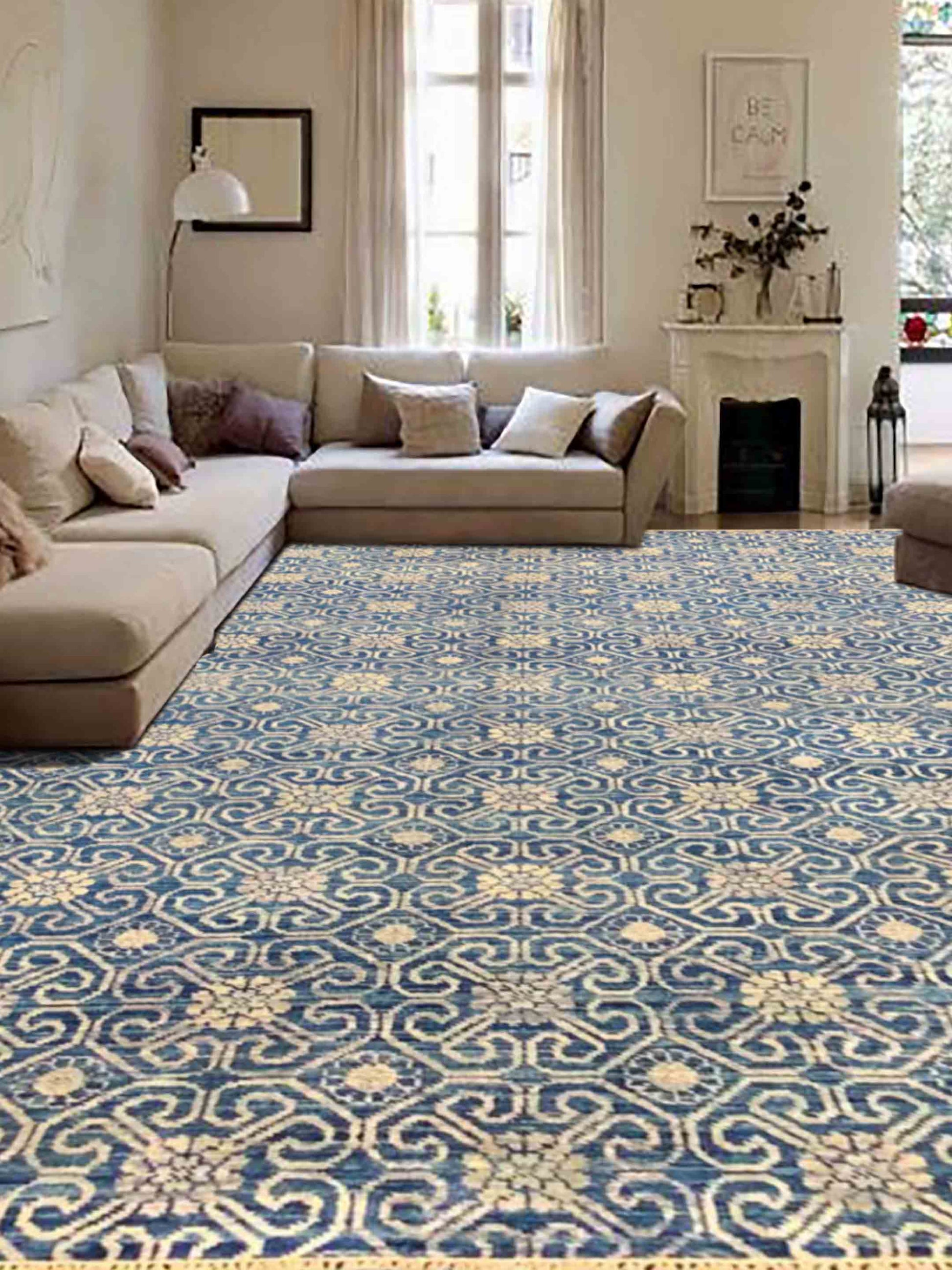 Artisan Amanda Blue Transitional Knotted Rug - Rugs - Artisan - Atlanta Designer Rugs