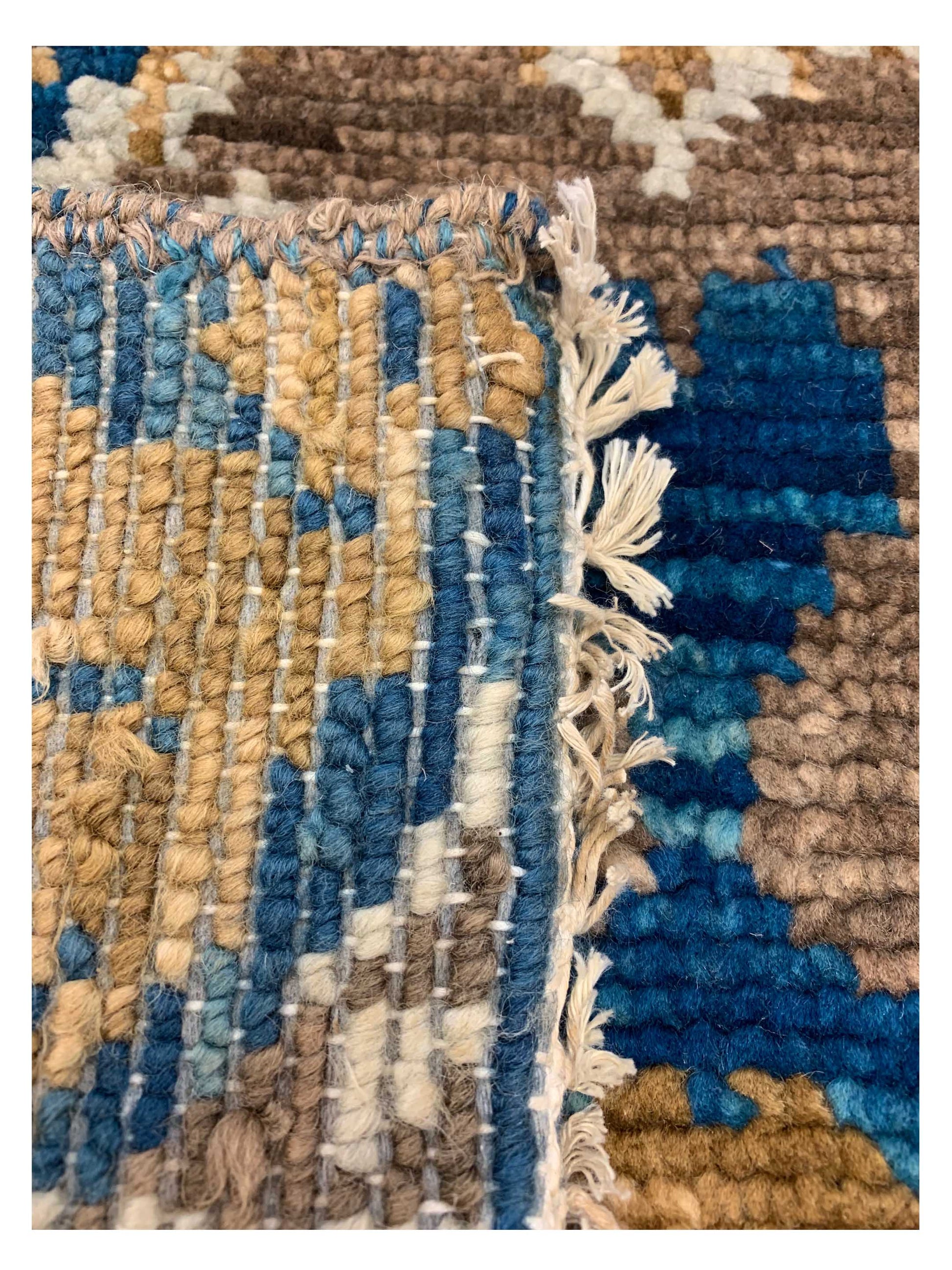 Artisan Amanda Blue Gold Transitional Knotted Rug - Rugs - Artisan - Atlanta Designer Rugs