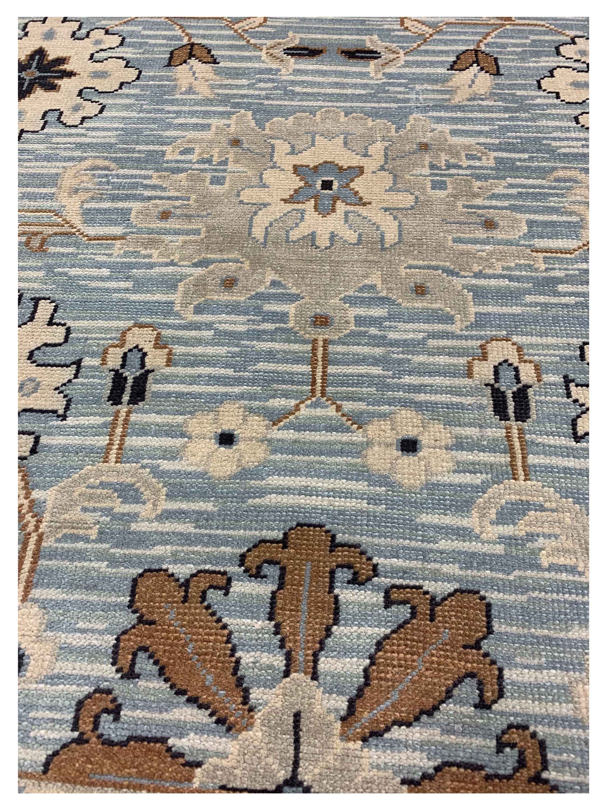 Artisan Rashida Blue Beige Traditional Knotted Rug - Rugs - Artisan - Atlanta Designer Rugs