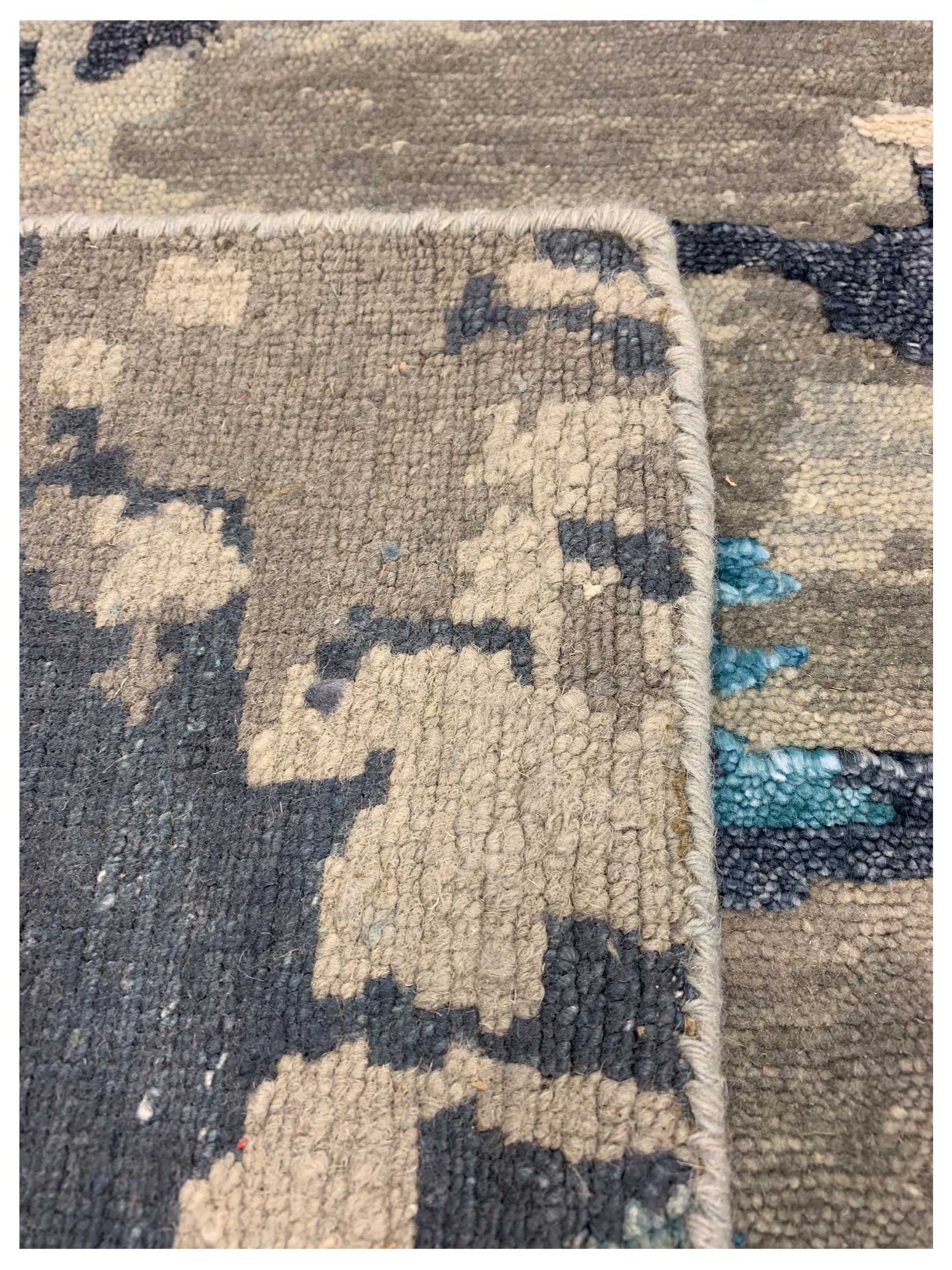 Artisan Mary Silver Blue Contemporary Knotted Rug - Rugs - Artisan - Atlanta Designer Rugs