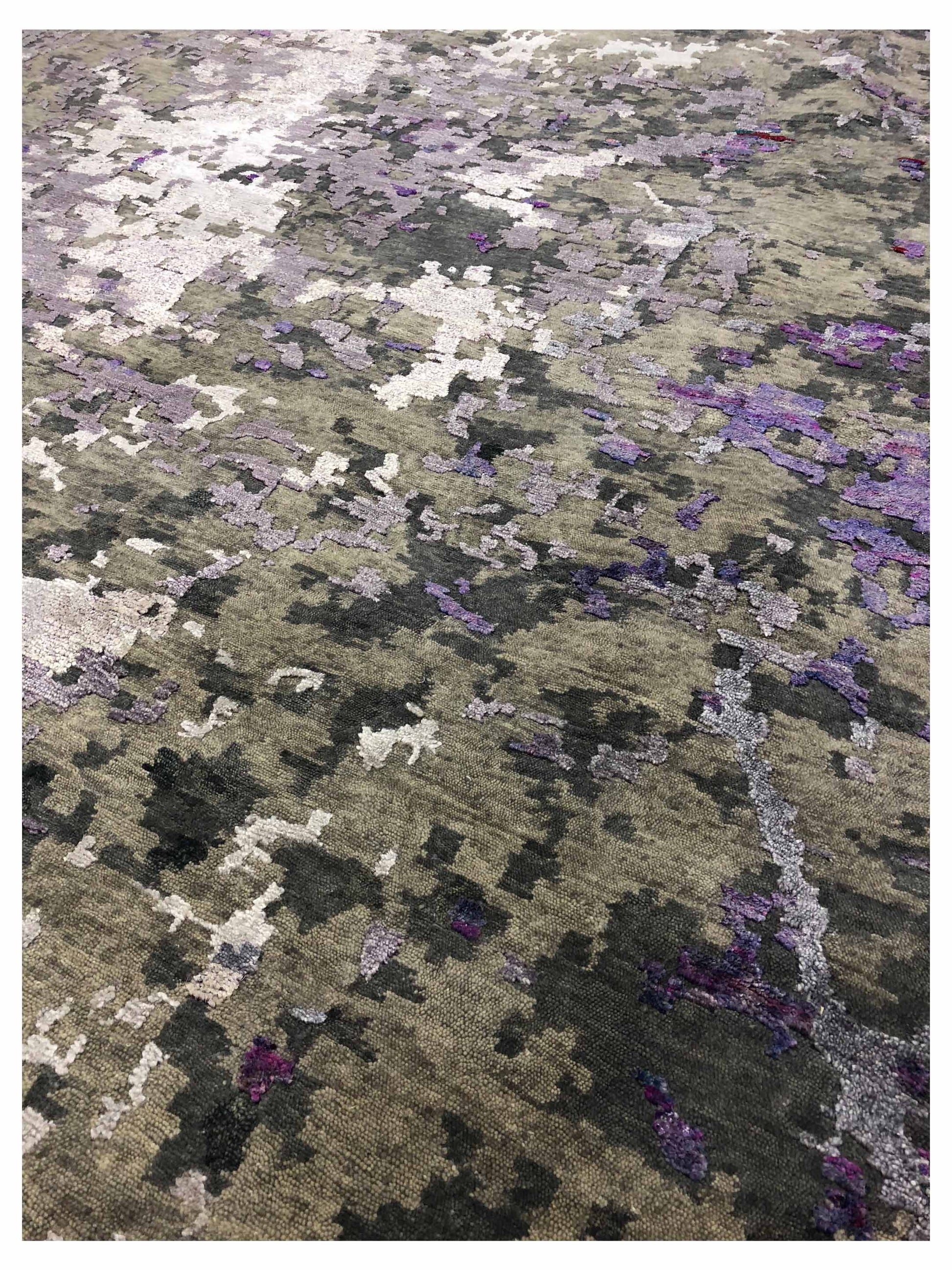 Artisan Mary Silver Lilac Contemporary Knotted Rug - Rugs - Artisan - Atlanta Designer Rugs