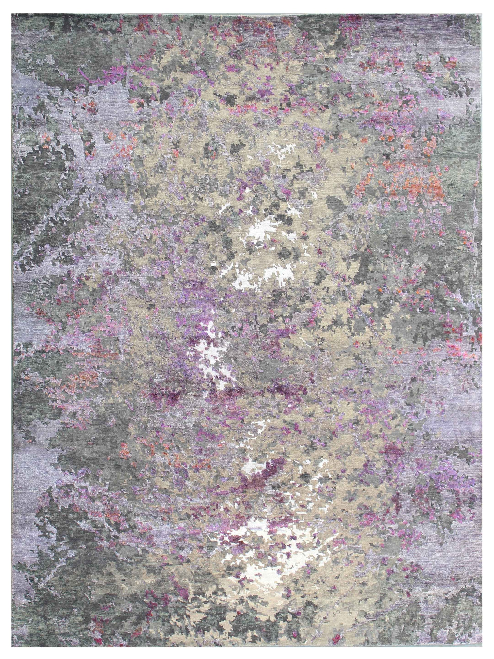 Artisan Mary Silver Lilac Contemporary Knotted Rug - Rugs - Artisan - Atlanta Designer Rugs