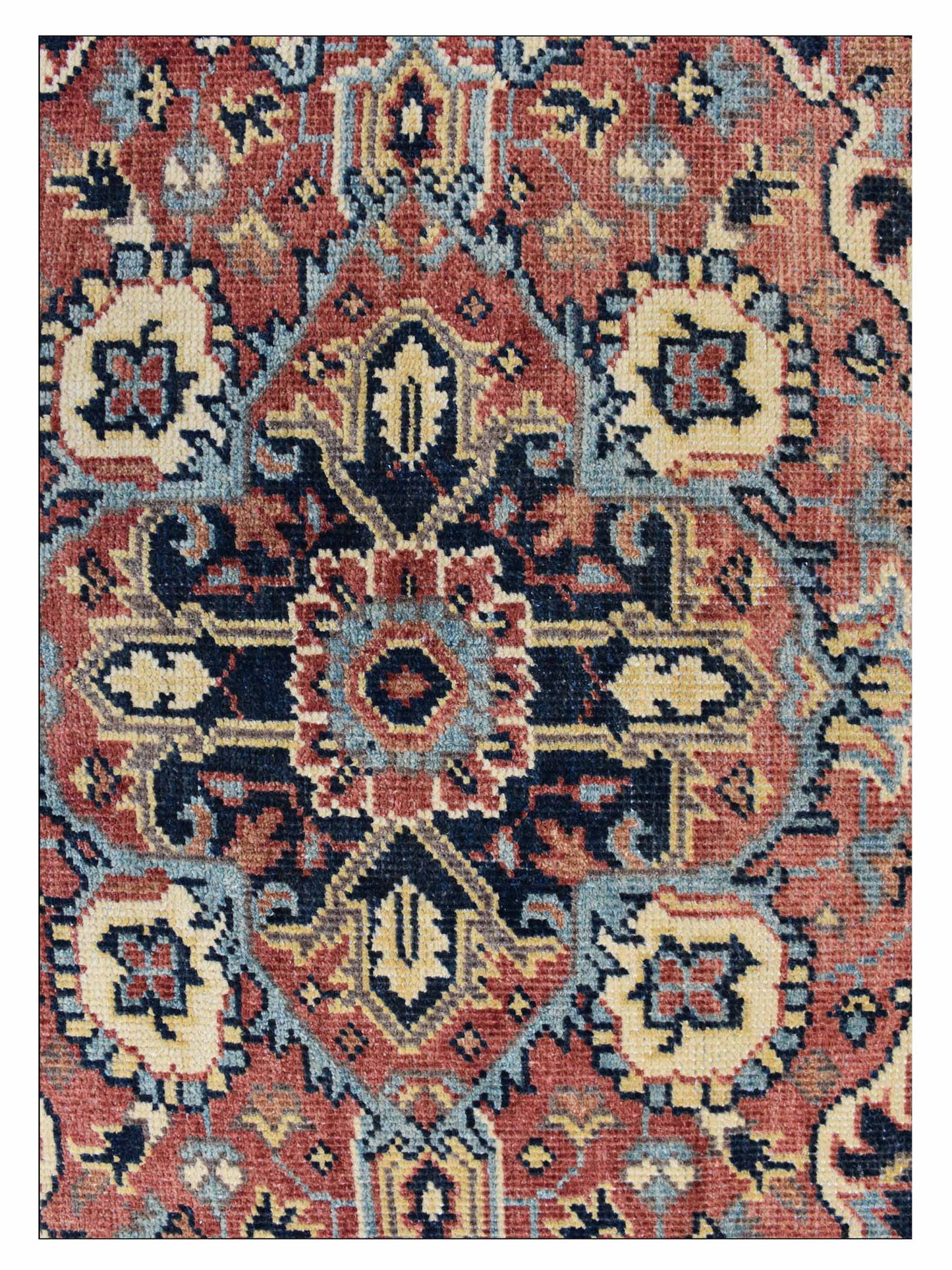 Artisan Aimee  Navy Red Traditional Knotted Rug