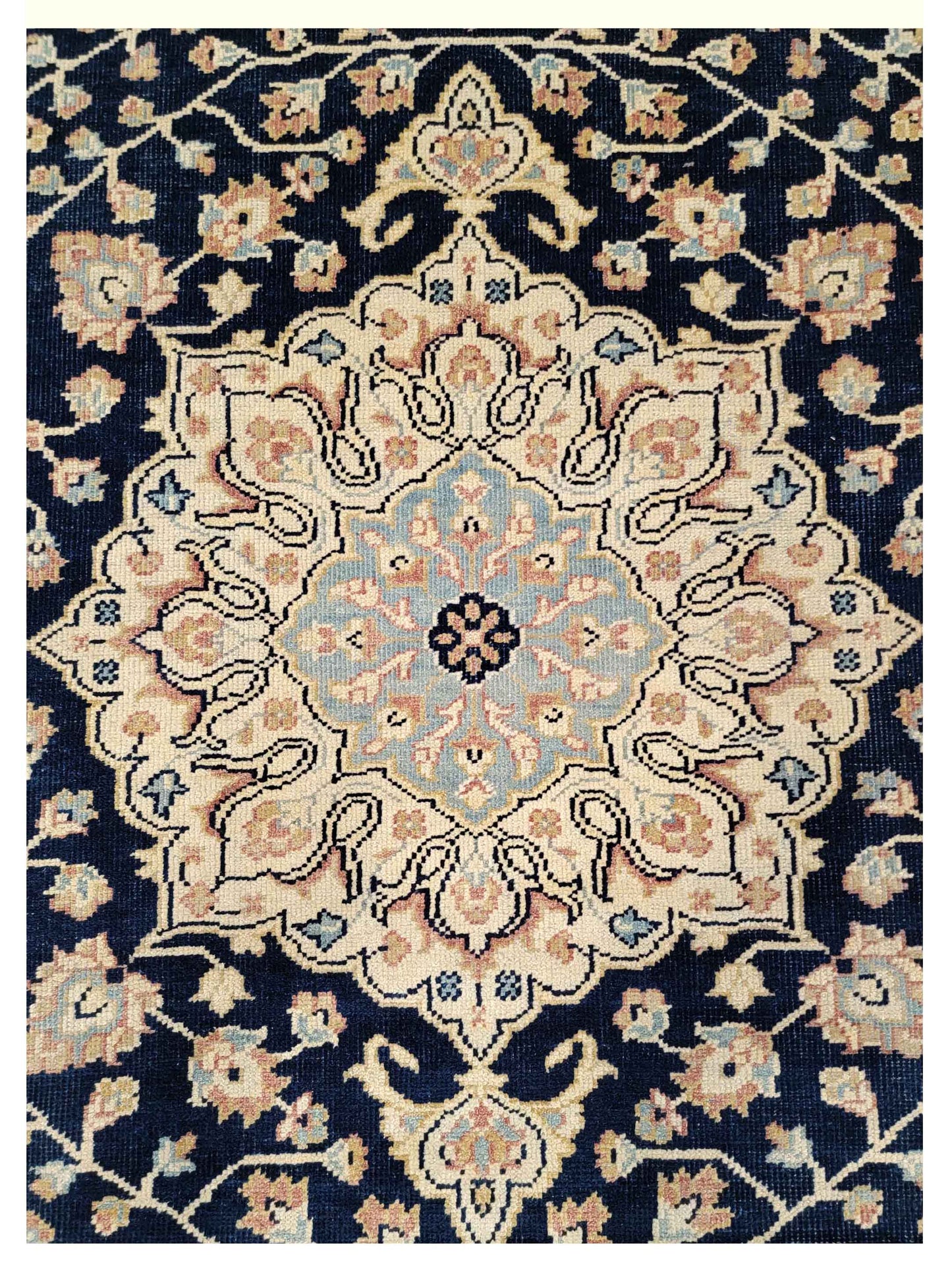 Artisan Aimee  Navy Gold Traditional Knotted Rug