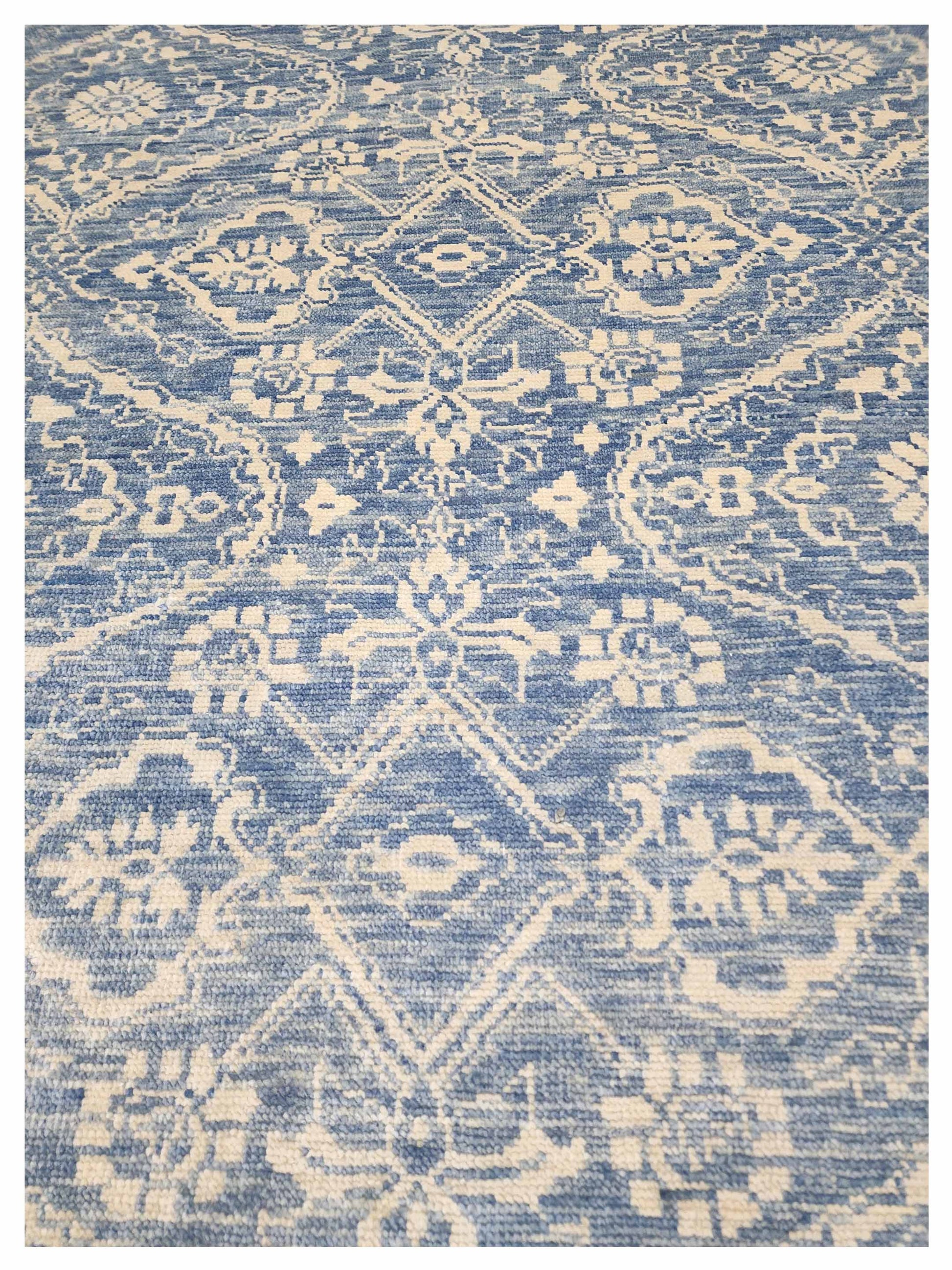 Artisan Amanda Blue Ivory Traditional Knotted Rug - Rugs - Artisan - Atlanta Designer Rugs