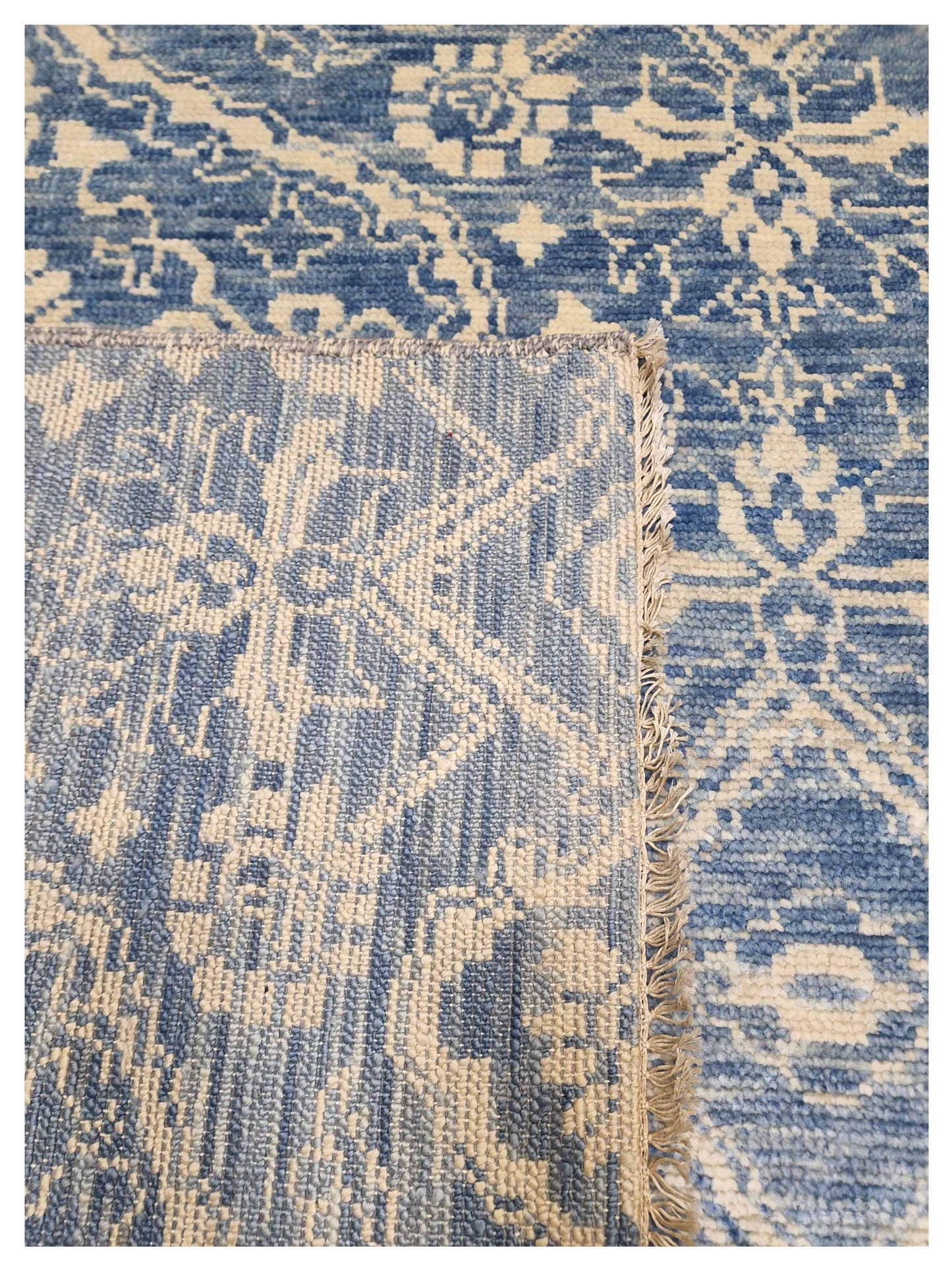 Artisan Amanda Blue Ivory Traditional Knotted Rug - Rugs - Artisan - Atlanta Designer Rugs