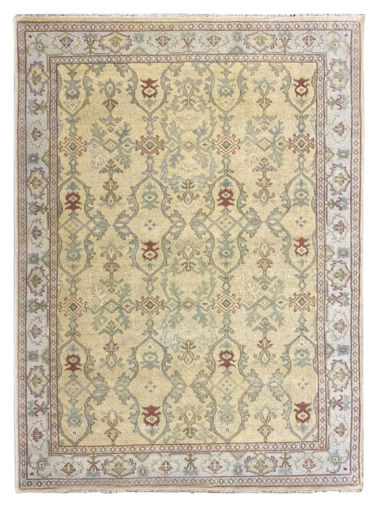 Artisan Uma Gold Beige Traditional Knotted Rug - Rugs - Artisan - Atlanta Designer Rugs