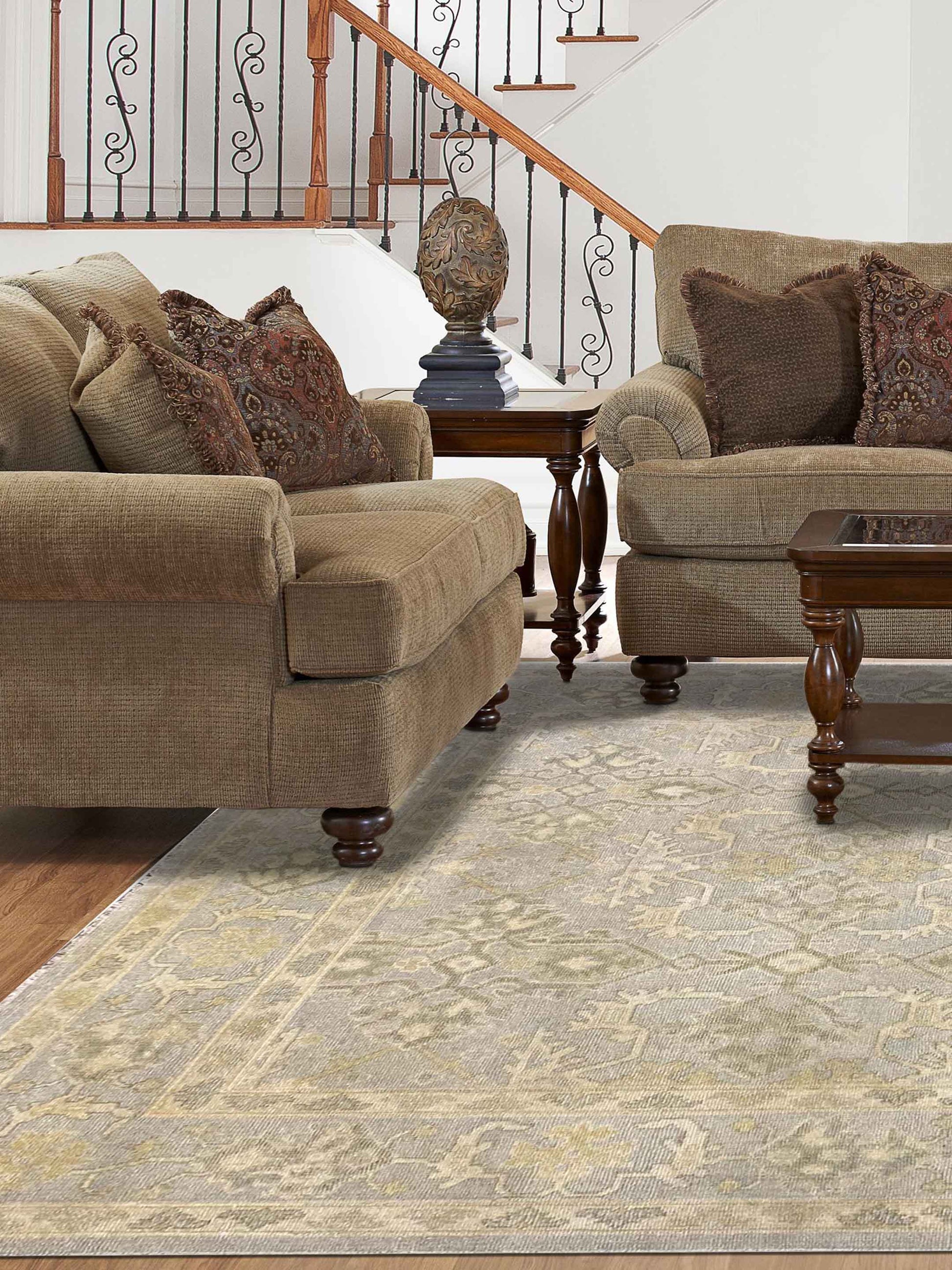 Artisan Emma Lt.Aqua Traditional Knotted Rug - Rugs - Artisan - Atlanta Designer Rugs