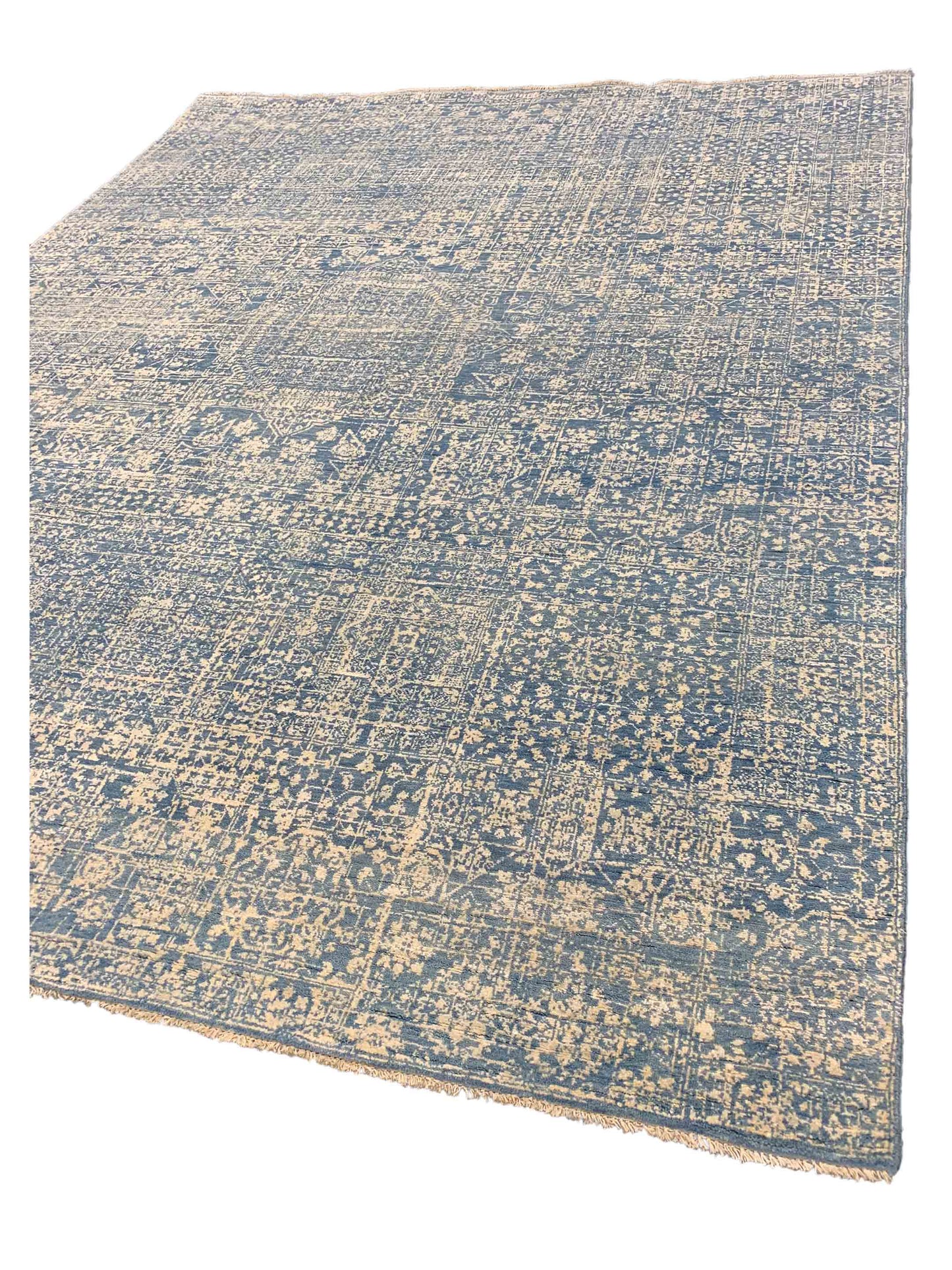 Artisan Adele  Silver Blue Transitional Knotted Rug