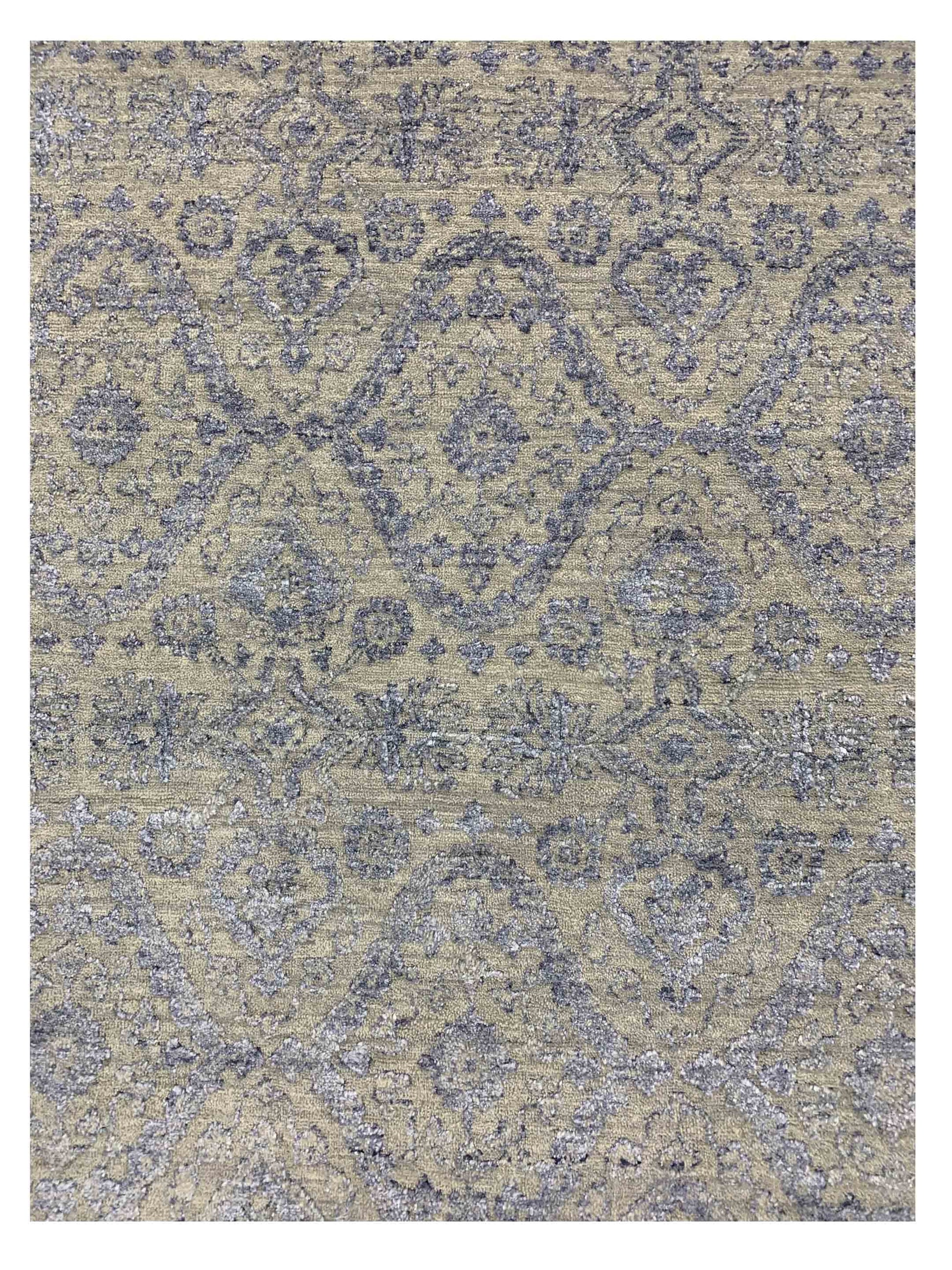 Artisan Victoria Beige Lt.Blue Modern Knotted Rug - Rugs - Artisan - Atlanta Designer Rugs