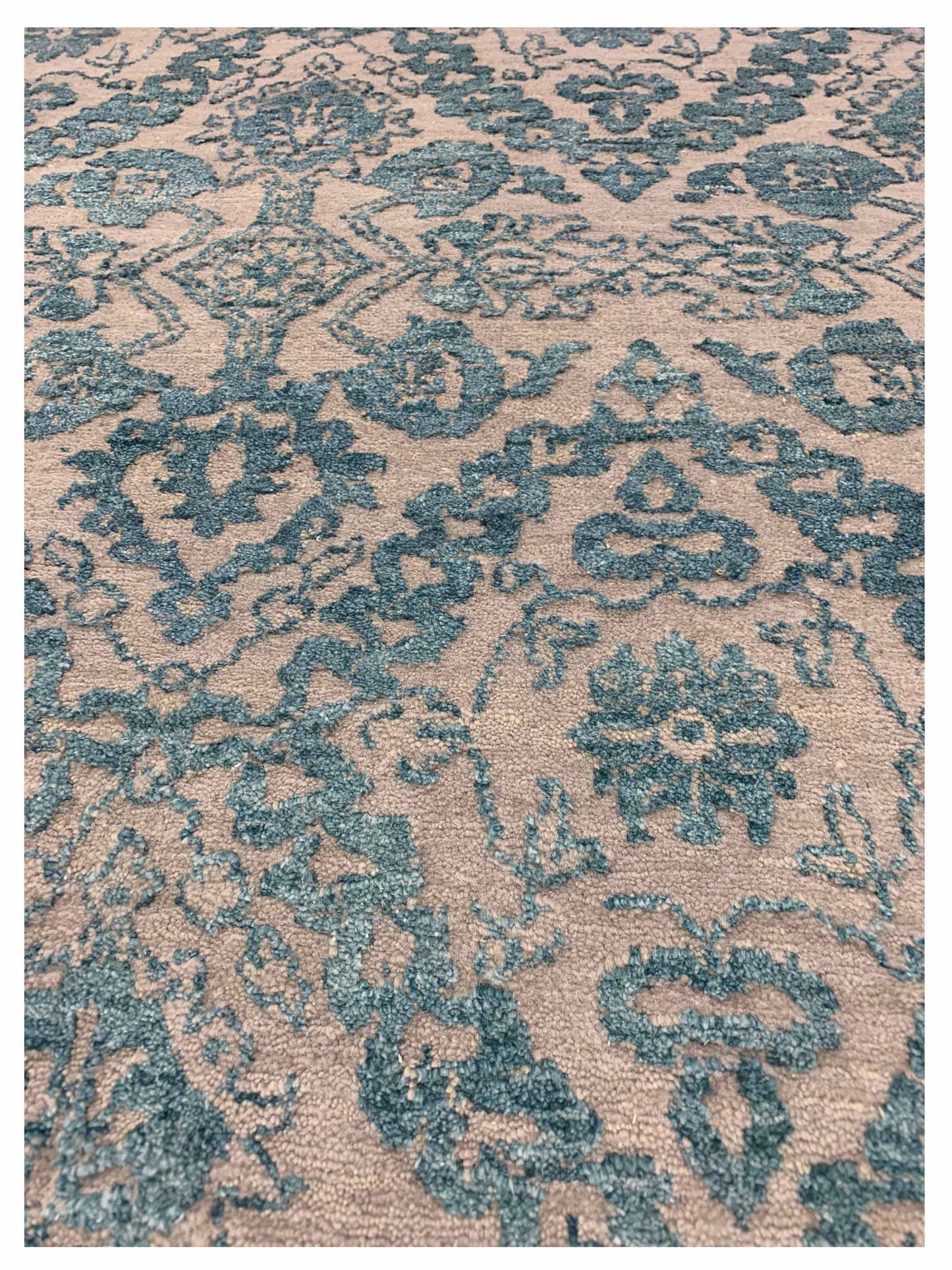 Artisan Victoria  Beige Lt.Blue Modern Knotted Rug