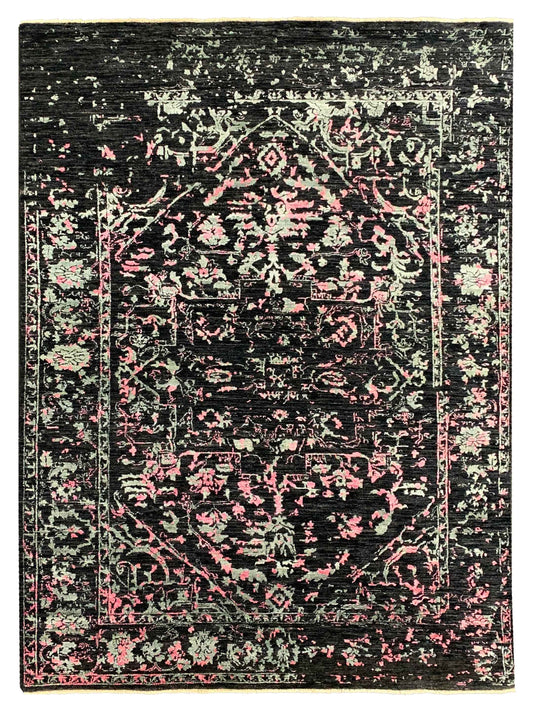 Artisan Elisabeth AM-057 Charcoal Modern Knotted Rug