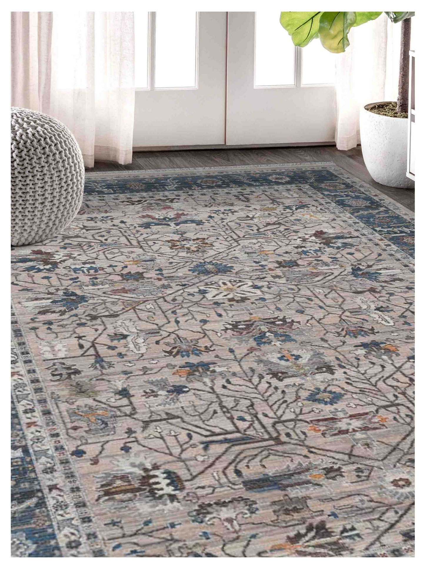 Limited Dolly DA-204 Beige NAVY Traditional Machinemade Rug