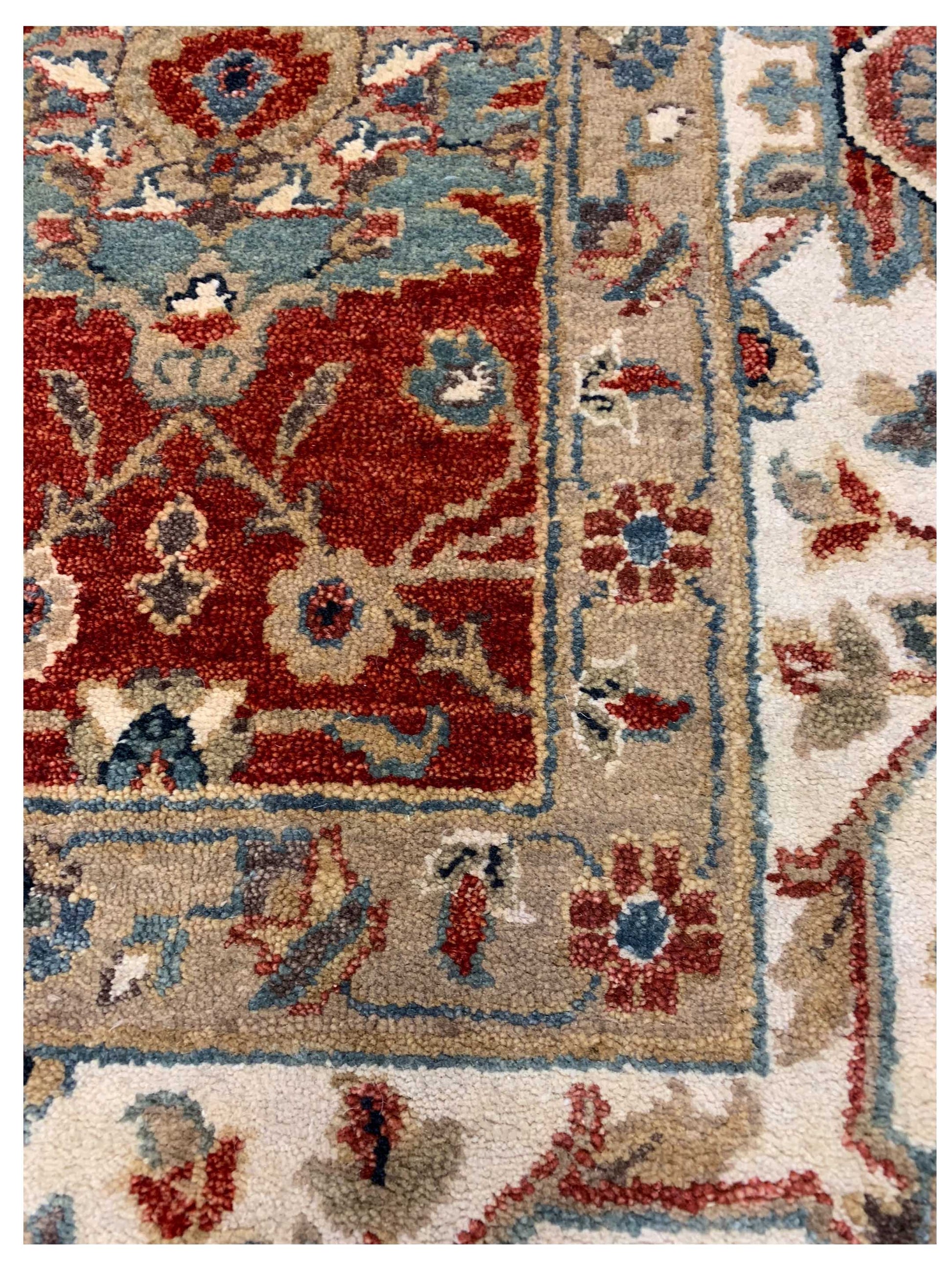 Artisan Anna Red Ivory Traditional Knotted Rug - Rugs - Artisan - Atlanta Designer Rugs