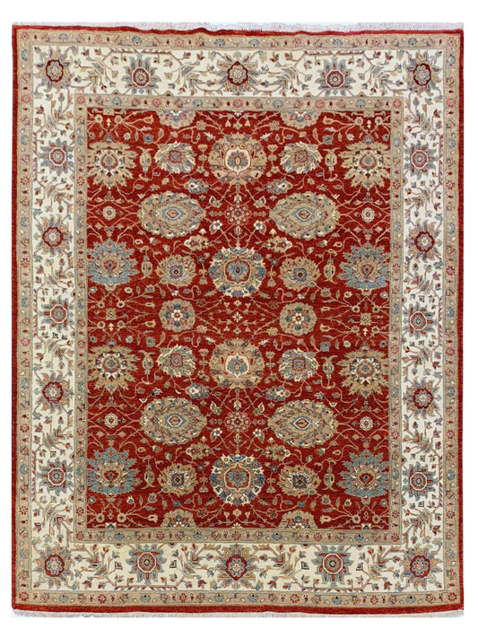 Artisan Anna Red Ivory Traditional Knotted Rug - Rugs - Artisan - Atlanta Designer Rugs