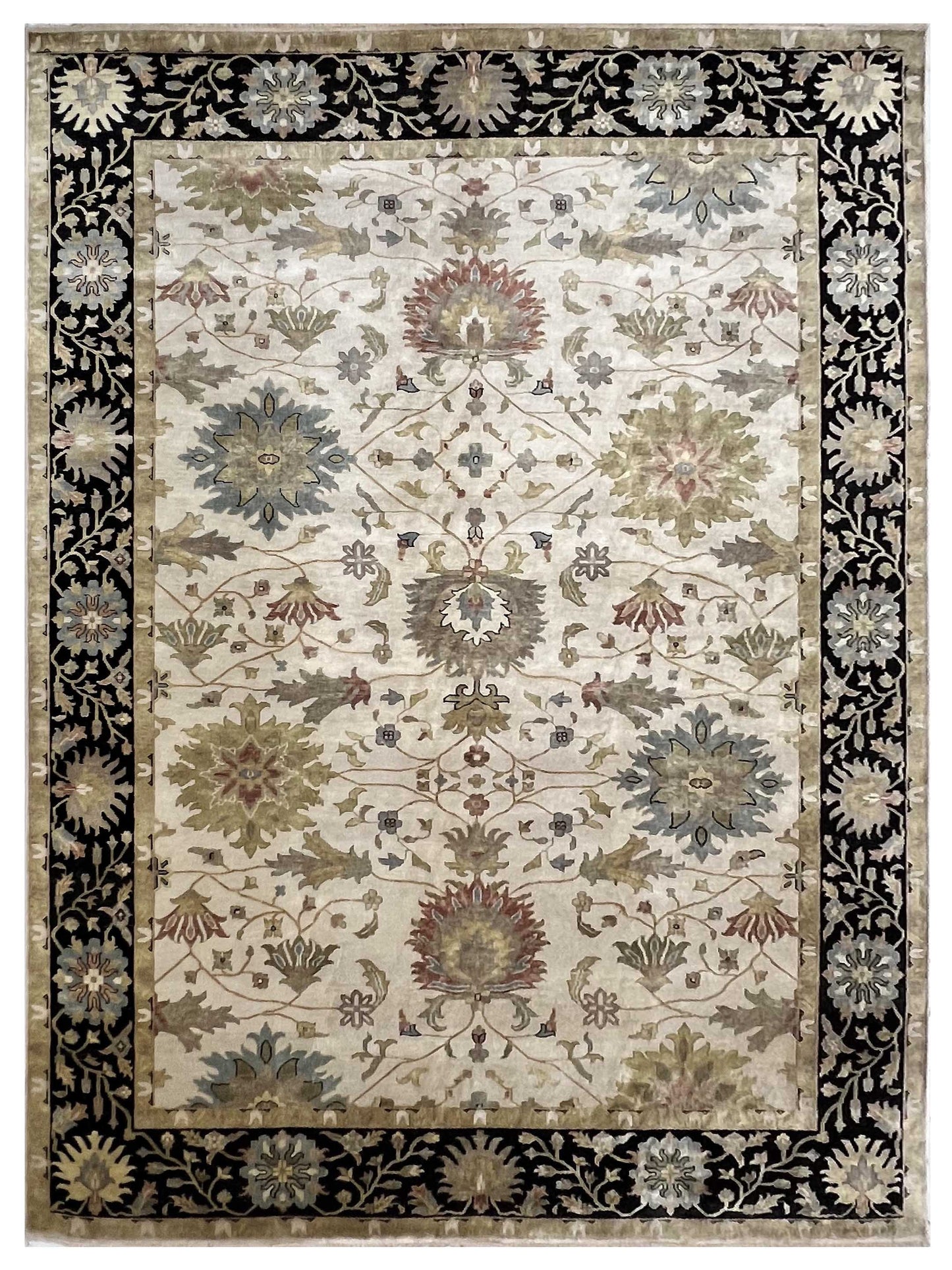 Artisan Cameron Ivory Black Traditional Knotted Rug - Rugs - Artisan - Atlanta Designer Rugs