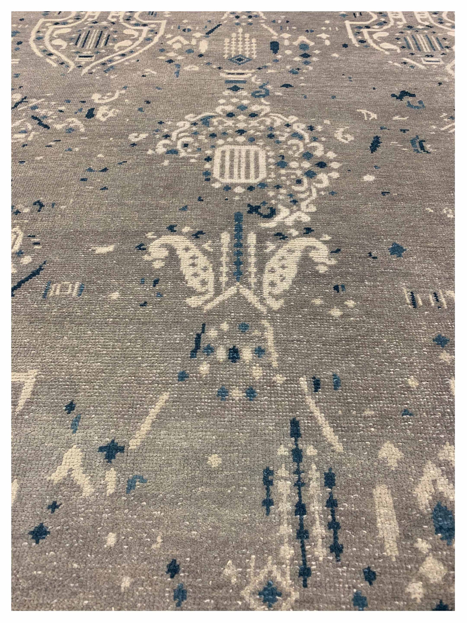 Artisan Uma Grey Ivory Transitional Knotted Rug - Rugs - Artisan - Atlanta Designer Rugs