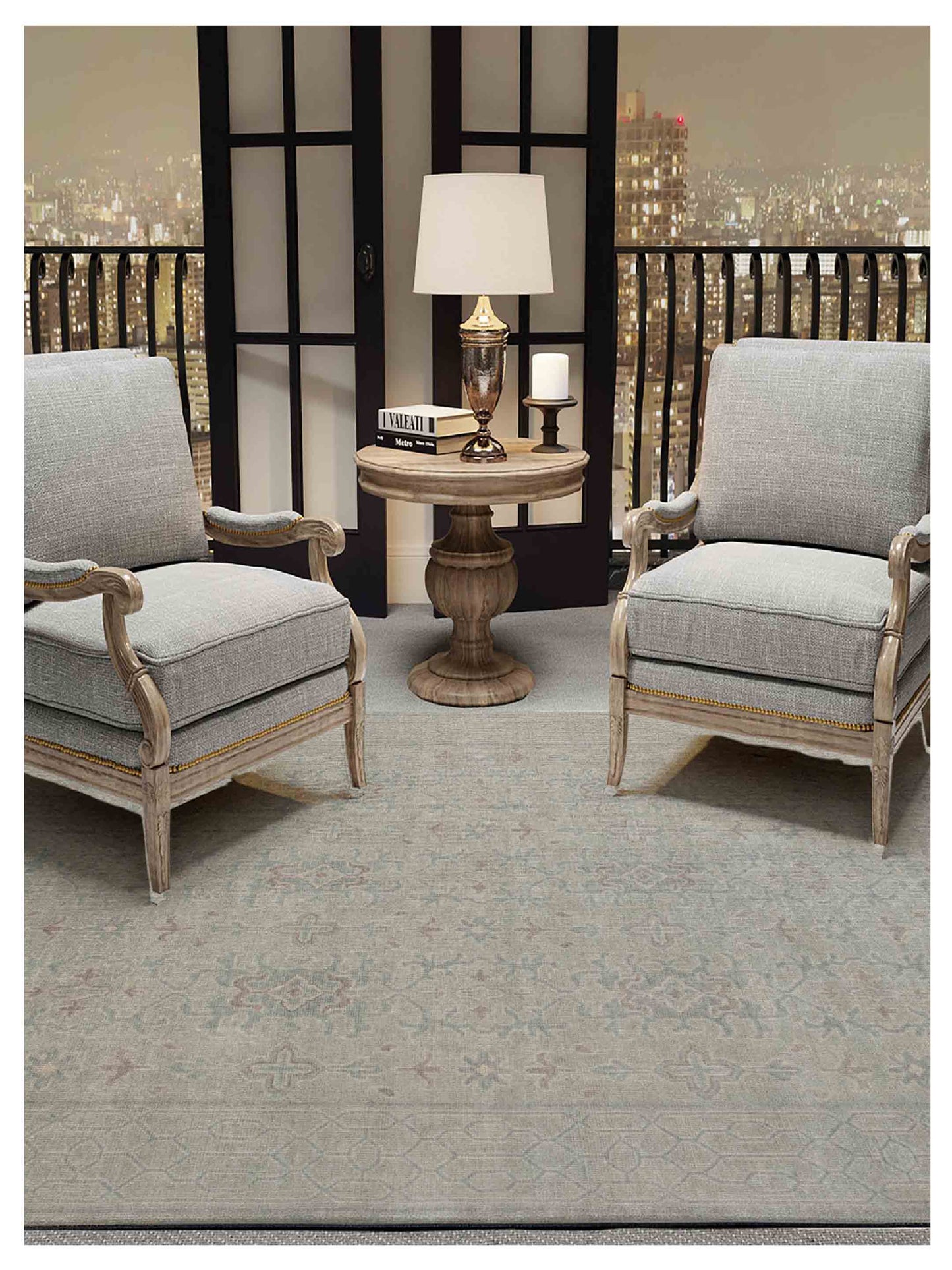 Limited EMRALD EM - 201 Light Blue Traditional Knotted Rug - Rugs - Limited - Atlanta Designer Rugs