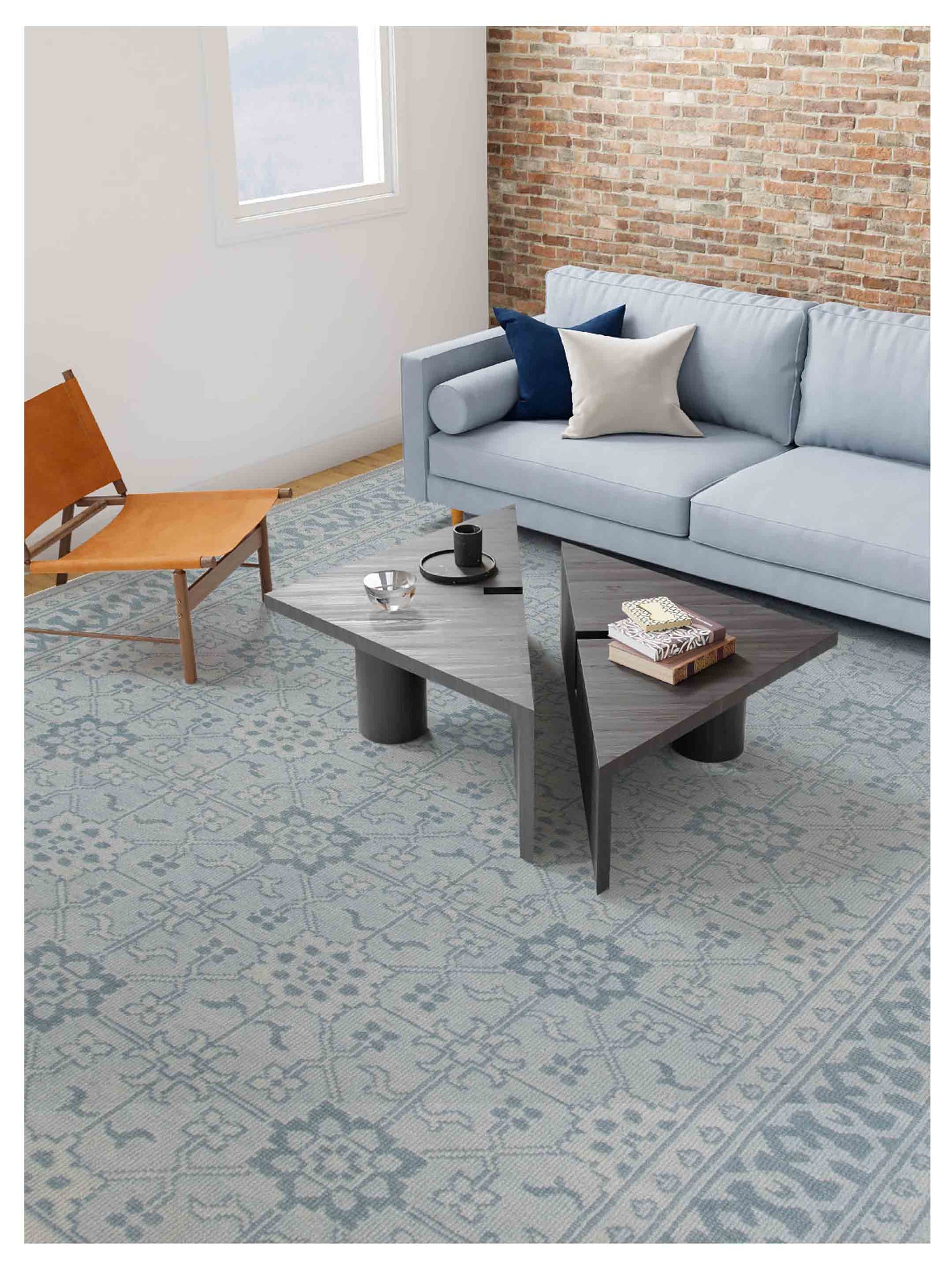 Limited EMRALD EM - 209 Sky Blue Traditional Knotted Rug - Rugs - Limited - Atlanta Designer Rugs