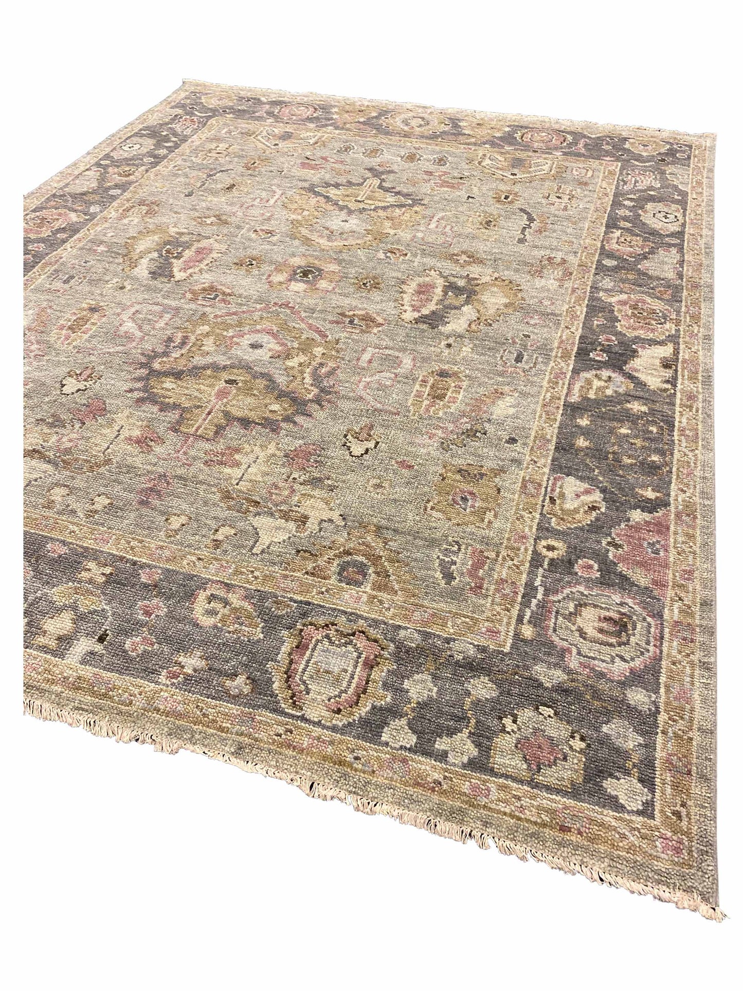 Artisan Felicity Sage Green Grey Traditional Knotted Rug - Rugs - Artisan - Atlanta Designer Rugs