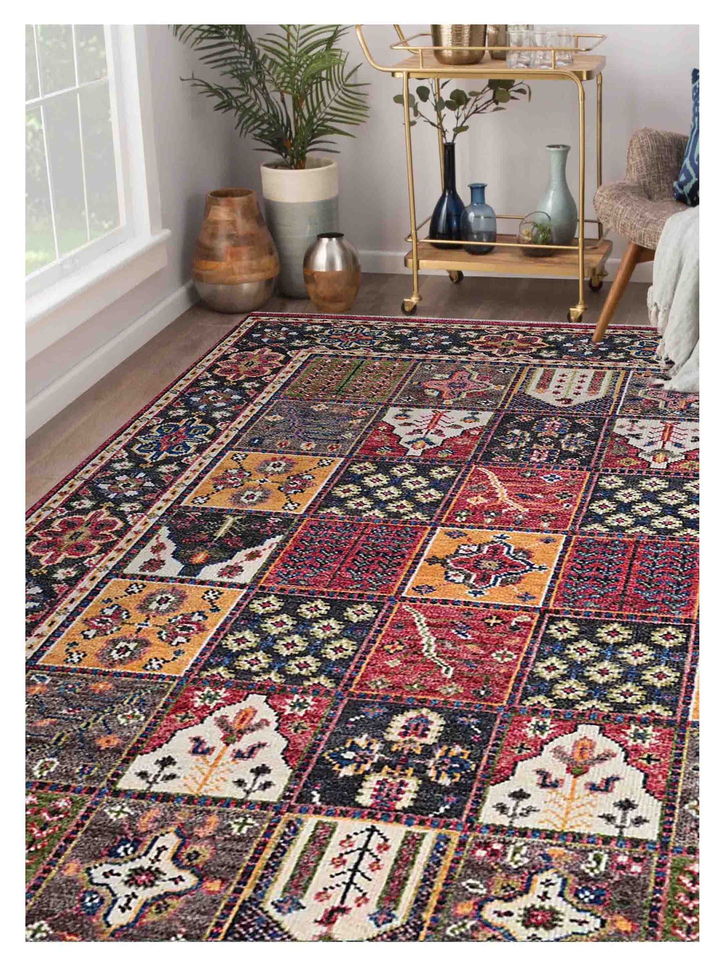 Artisan Felicity  Charcoal Multi Traditional Knotted Rug