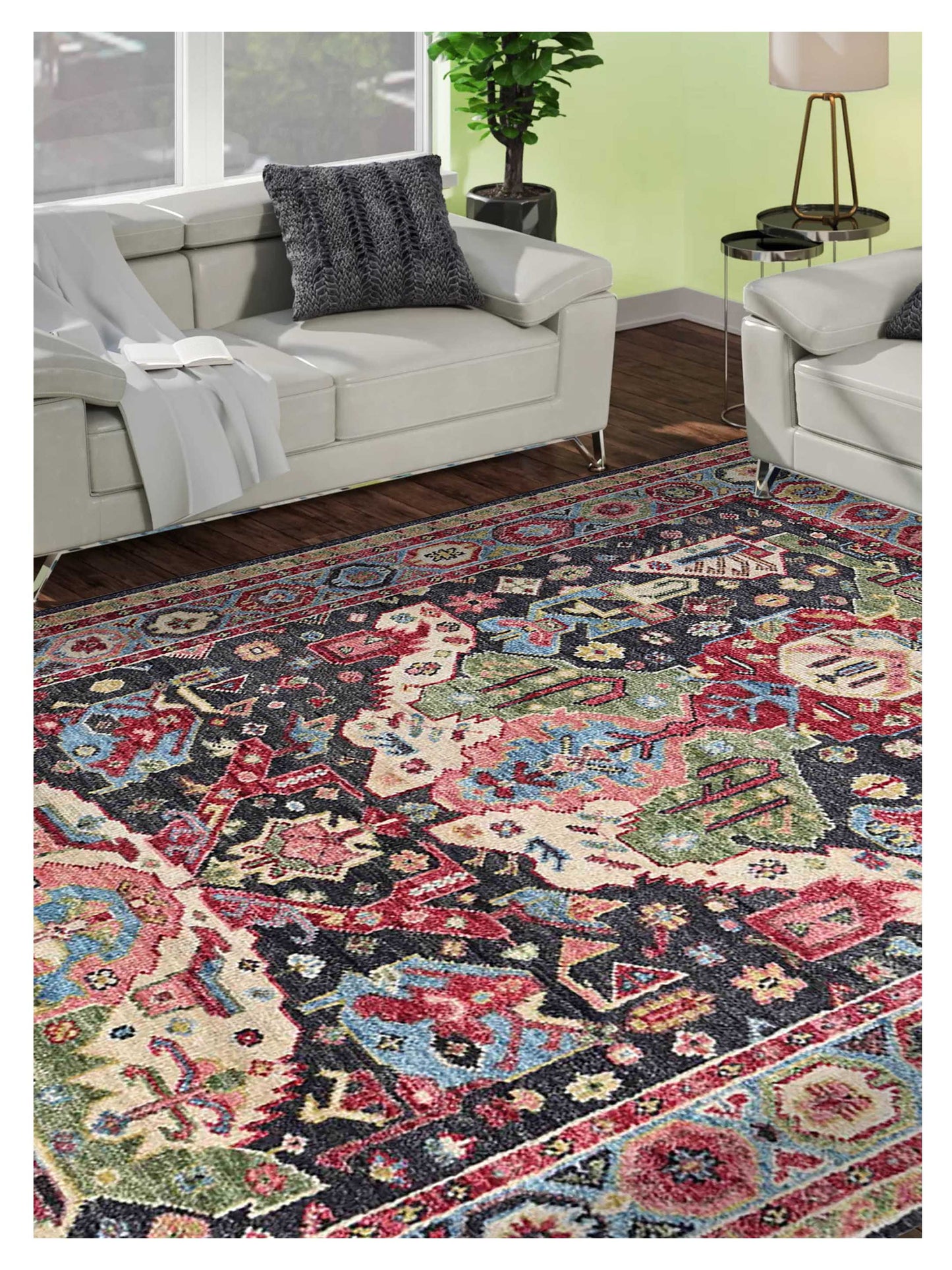 Artisan Felicity  Charcoal Multi Traditional Knotted Rug