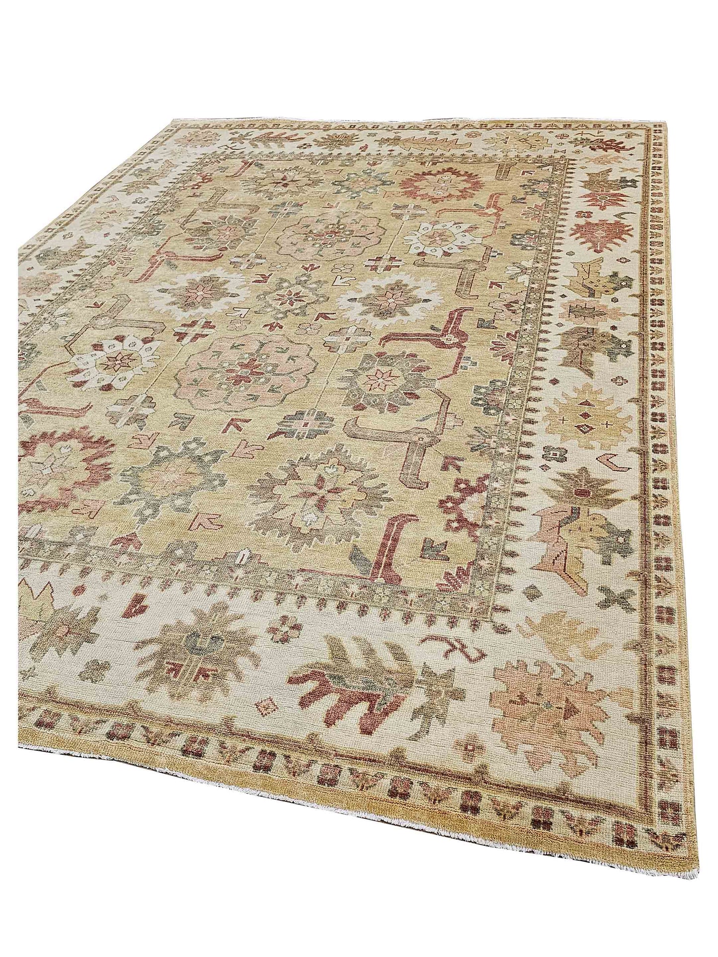 Artisan Freida  Gold Ivory Traditional Knotted Rug