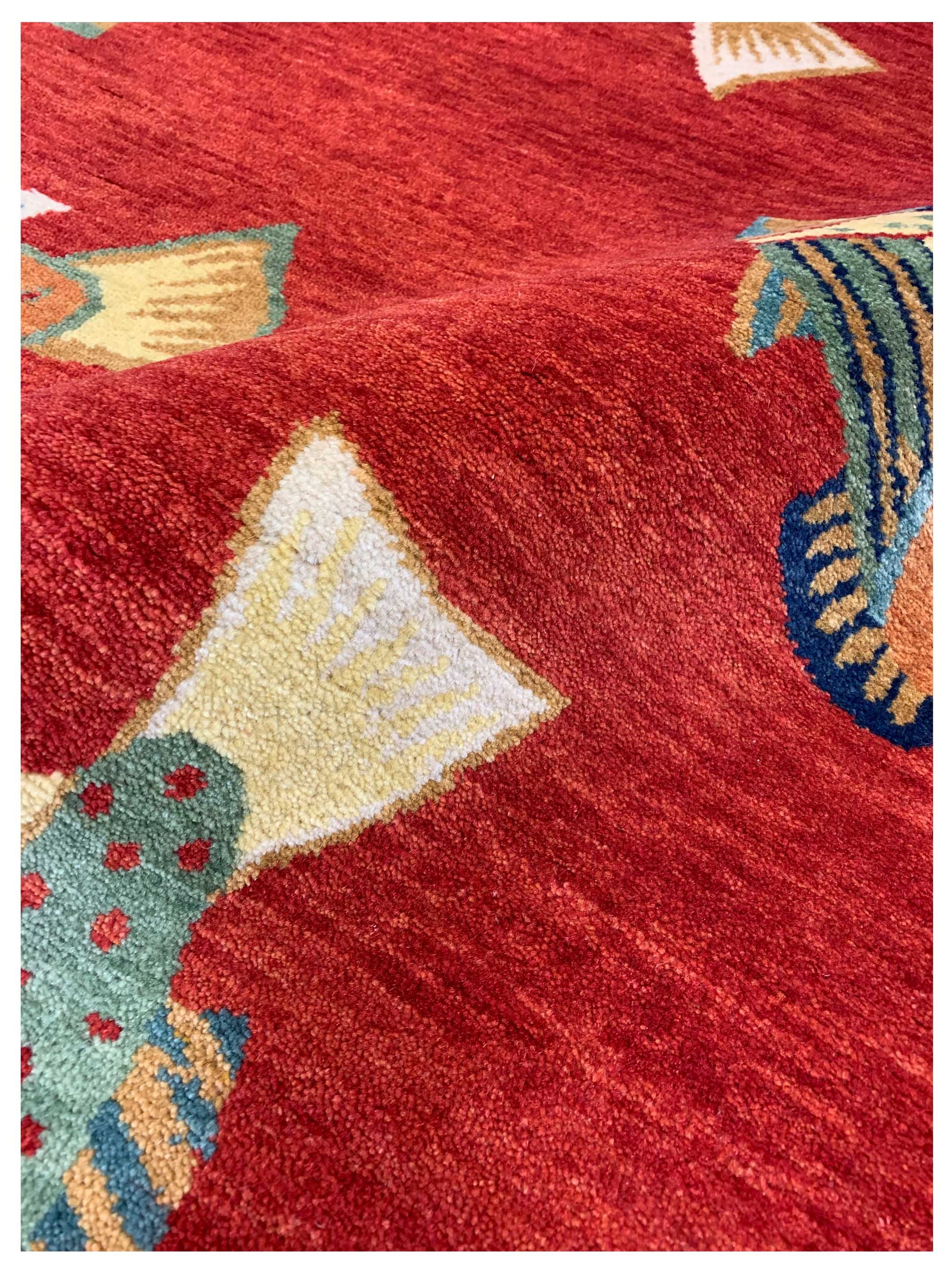 Artisan Lorraine Red Modern Knotted Rug - Rugs - Artisan - Atlanta Designer Rugs